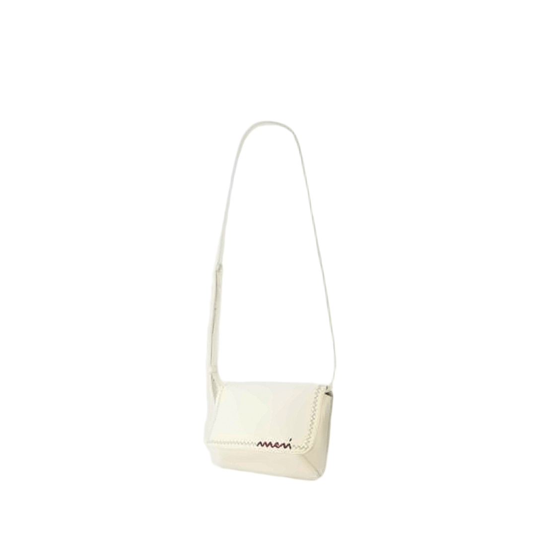 Structured White Calf Leather Crossbody Bag