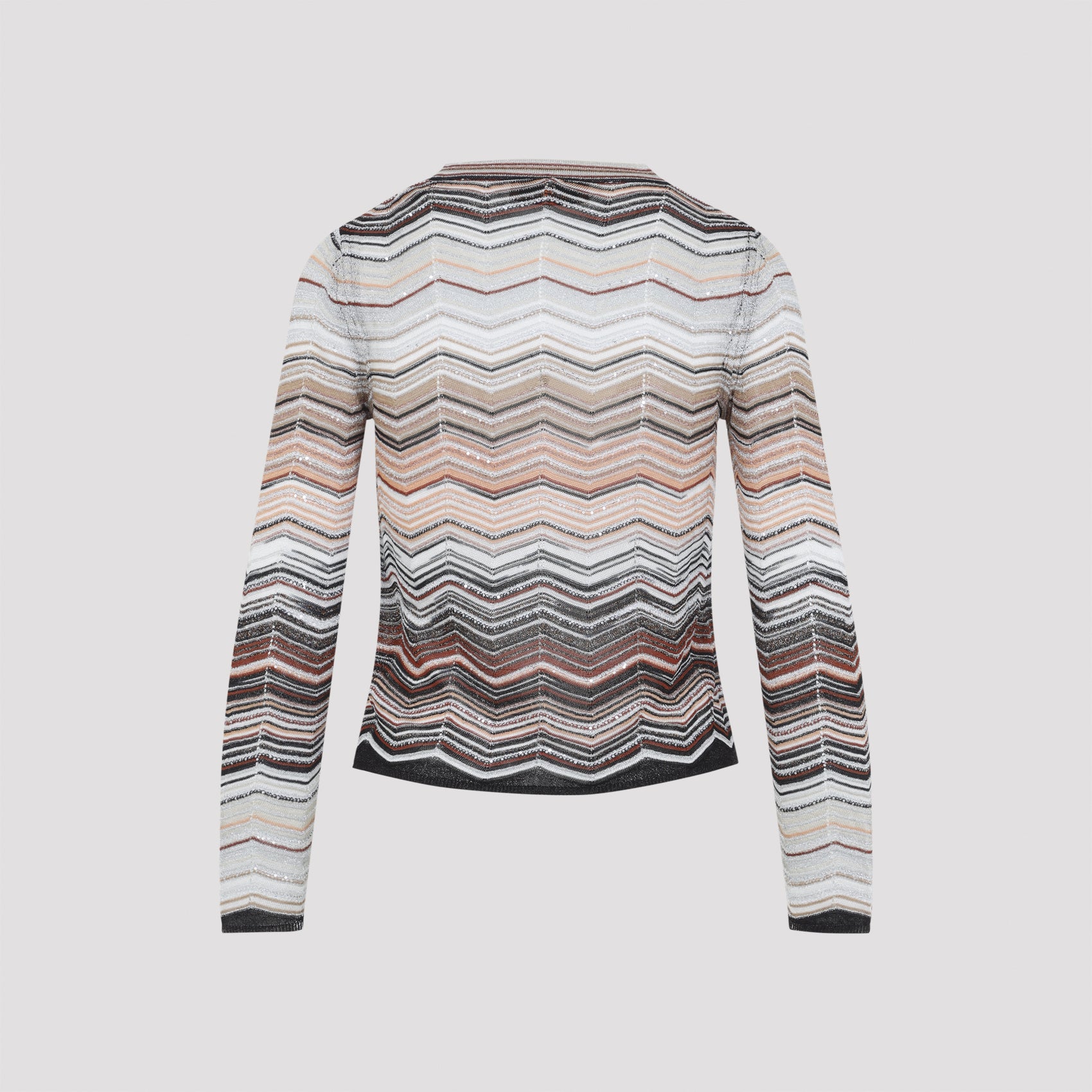Multicolor Zigzag Pattern V-Neck Sweater