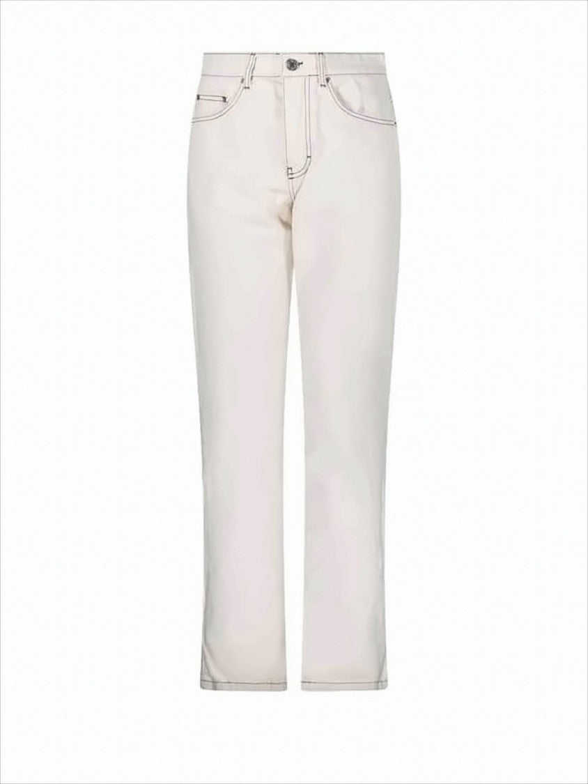 Straight-Leg Denim Pants with Classic Five-Pocket Design