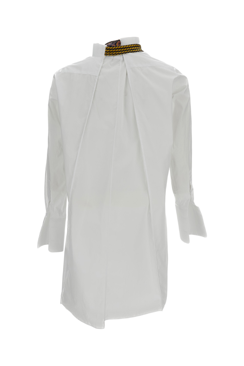 White Asymmetrical Long Cotton Shirt