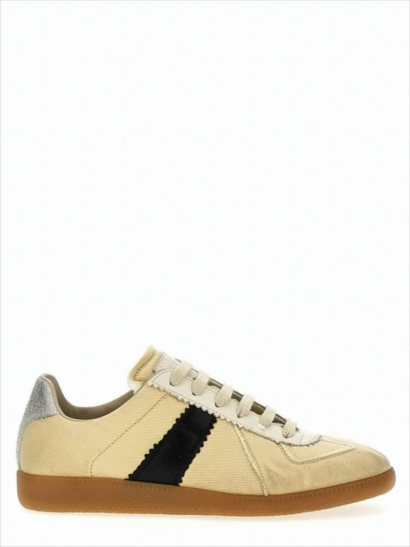 Low-Top Sneakers With Suede Overlays And Zigzag Detail