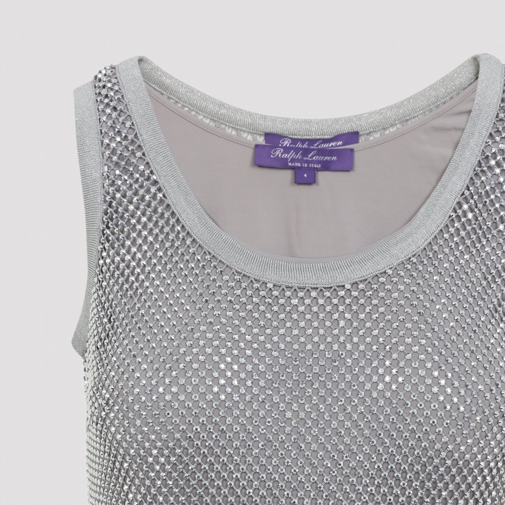 Fitted Sleeveless Top with Textured Overlay