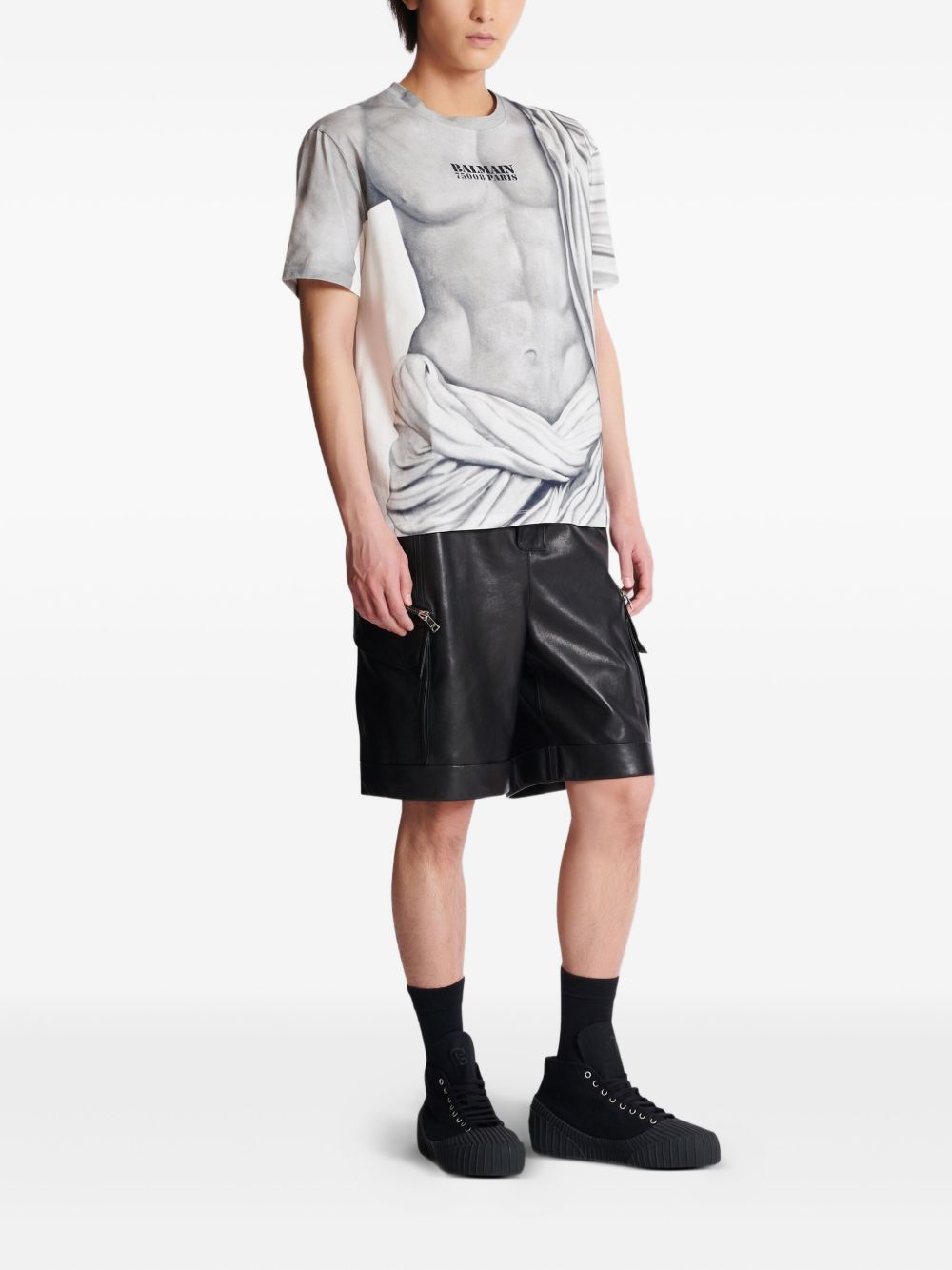 Art-Inspired Short-Sleeved T-Shirt with Graphic Print
