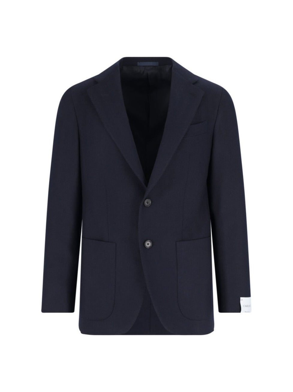 Tailored Black Herringbone Jacket With Notched Lapel
