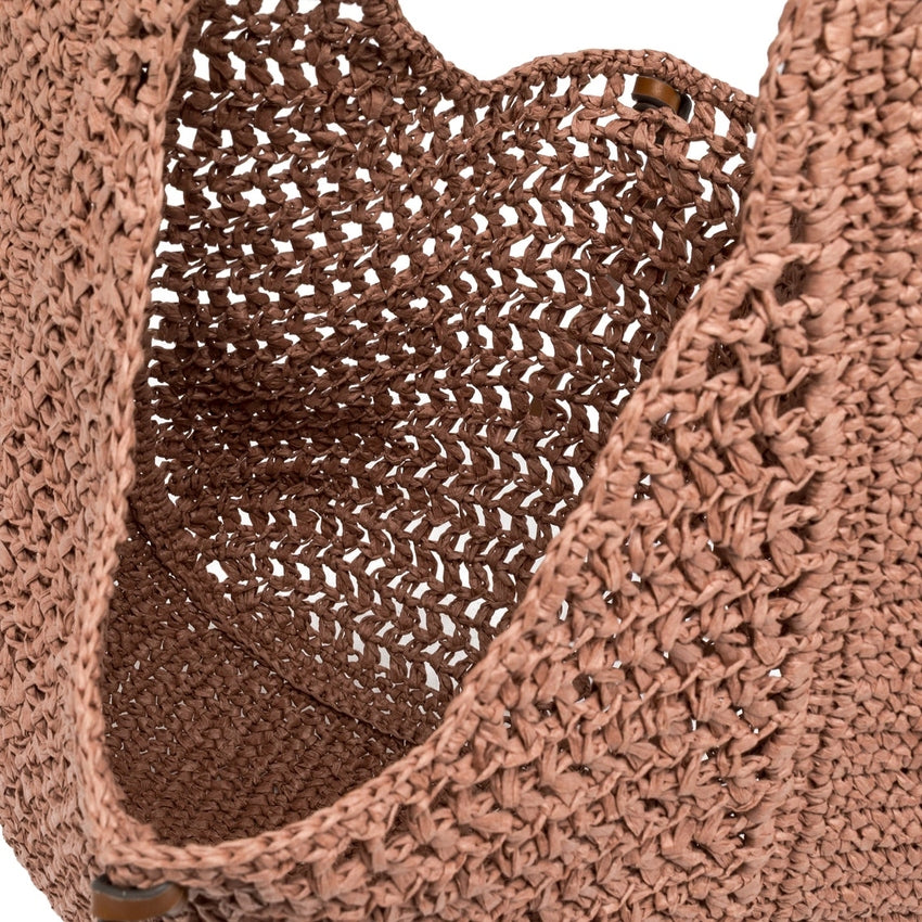 Crochet Straw Hobo Bag