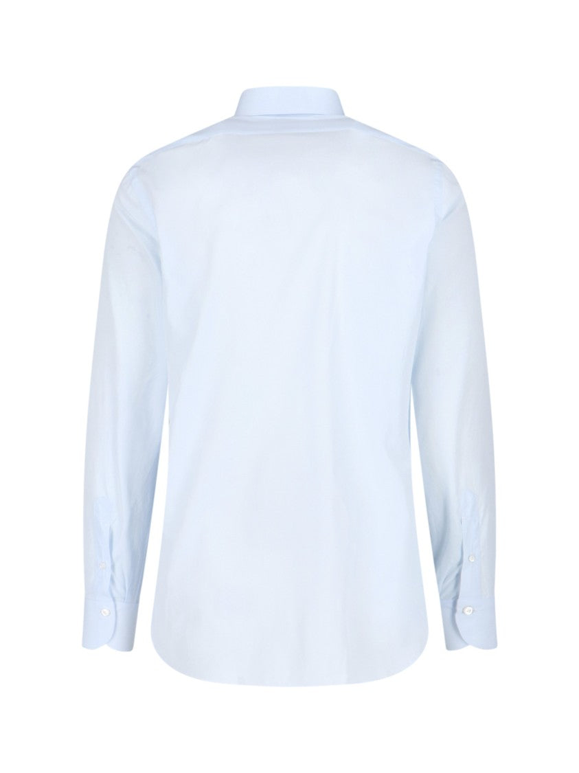 "Milano" Shirt, In Light Blue Cotton, Classic Collar