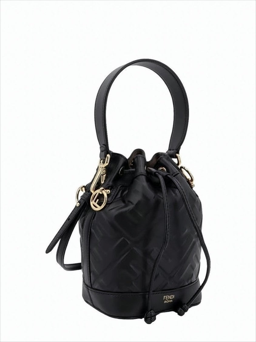 Structured Bucket Tote Bag with Embossed Geometric Pattern