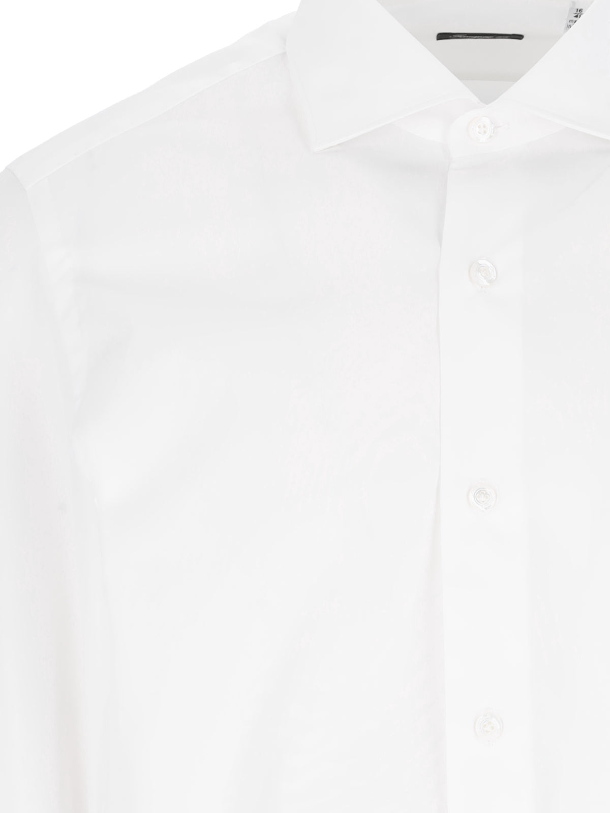 Tailored White Shirt with Pointed Collar and Buttoned Cuffs