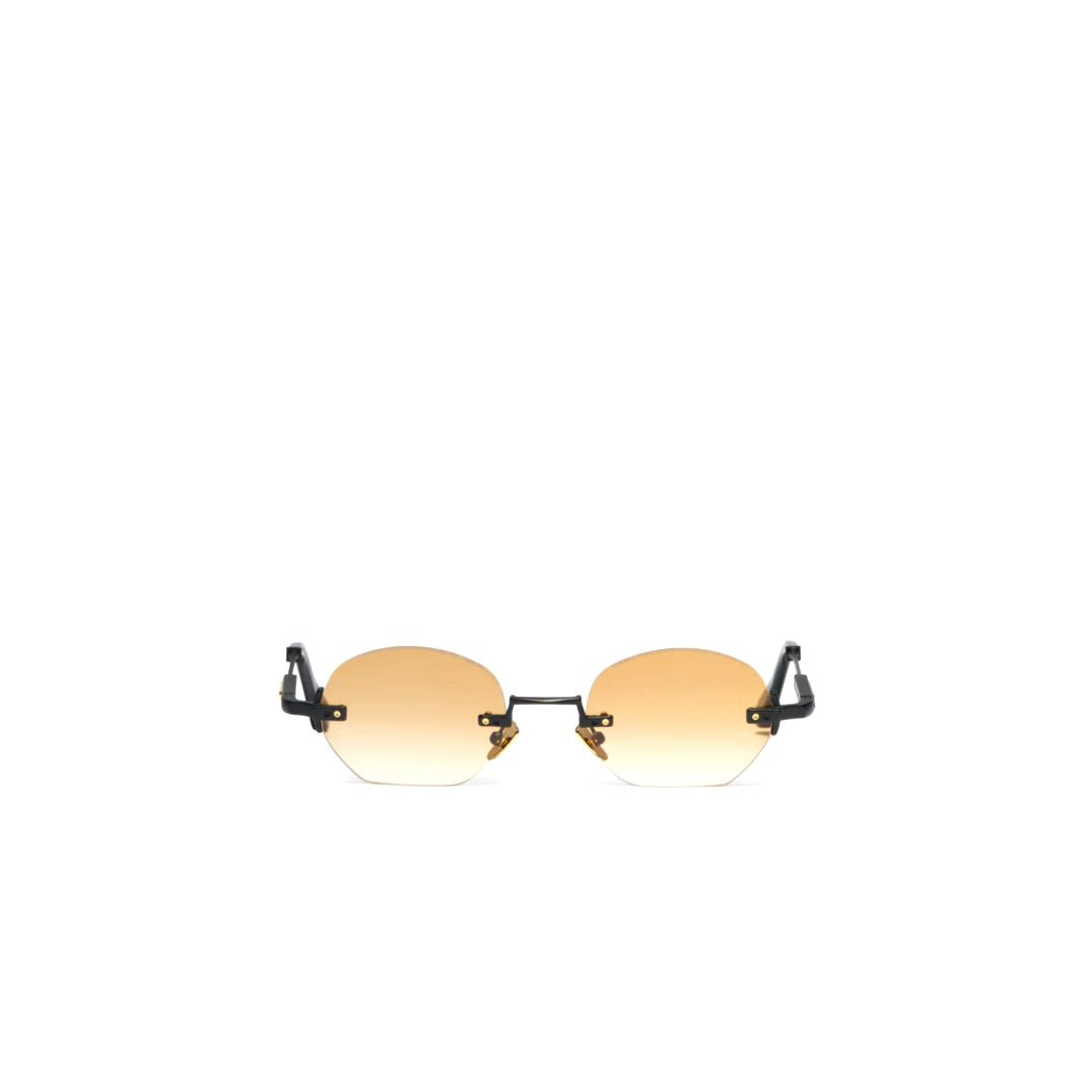 Marshall Rimless Hexagonal Sunglasses with Gradient Amber Lenses