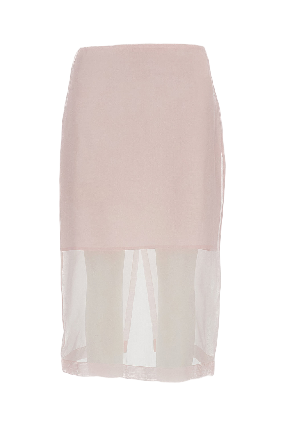Sheer Organza Silk Midi Skirt with Half-Slip Lining