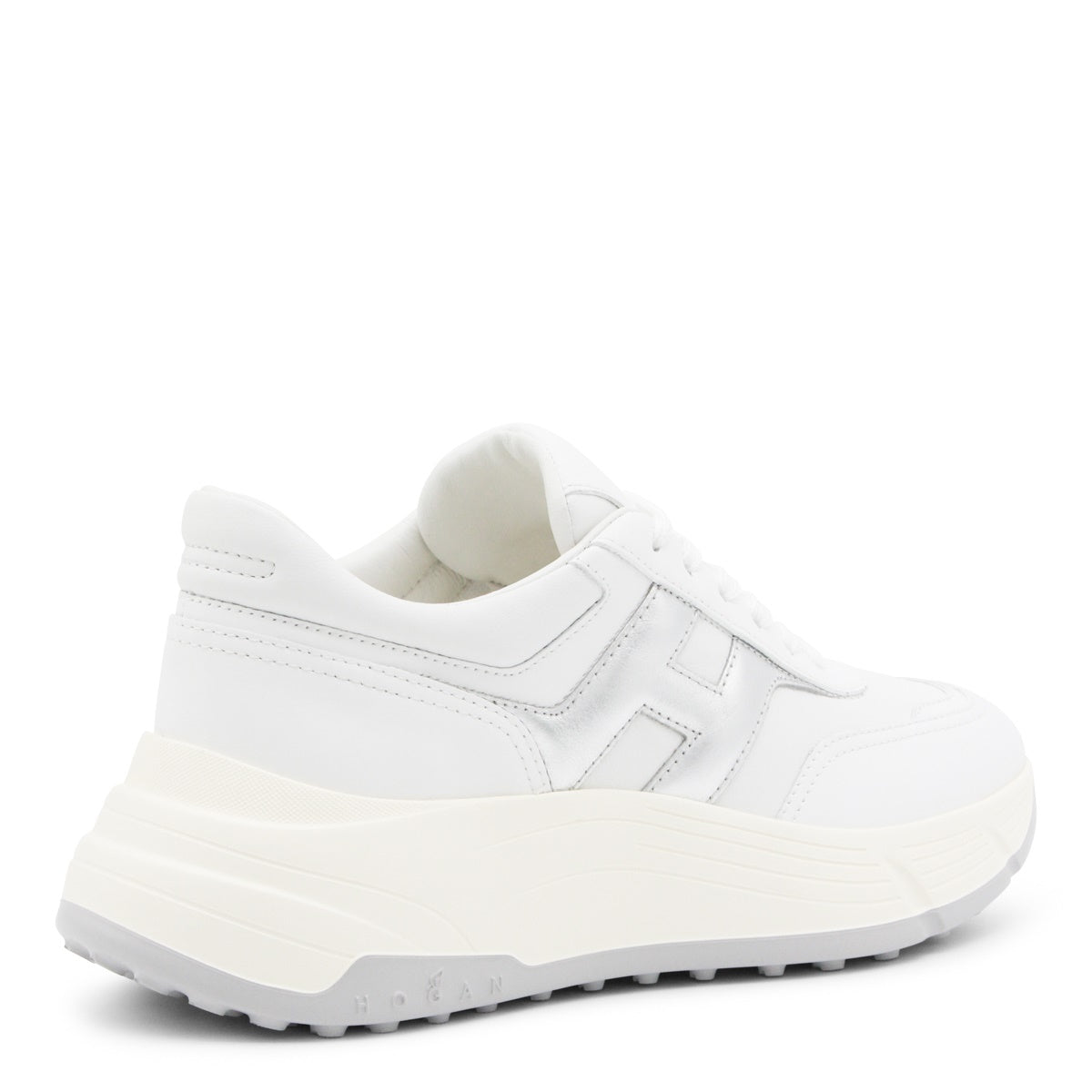 White And Silver Leather Sneakers