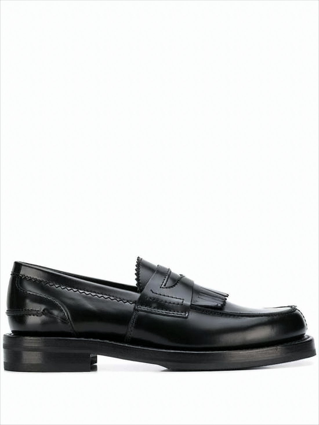 Polished Leather Loafers with Penny Strap