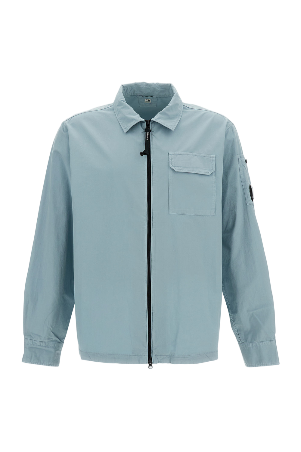 Light Blue Organic Gabardine Shirt Jacket