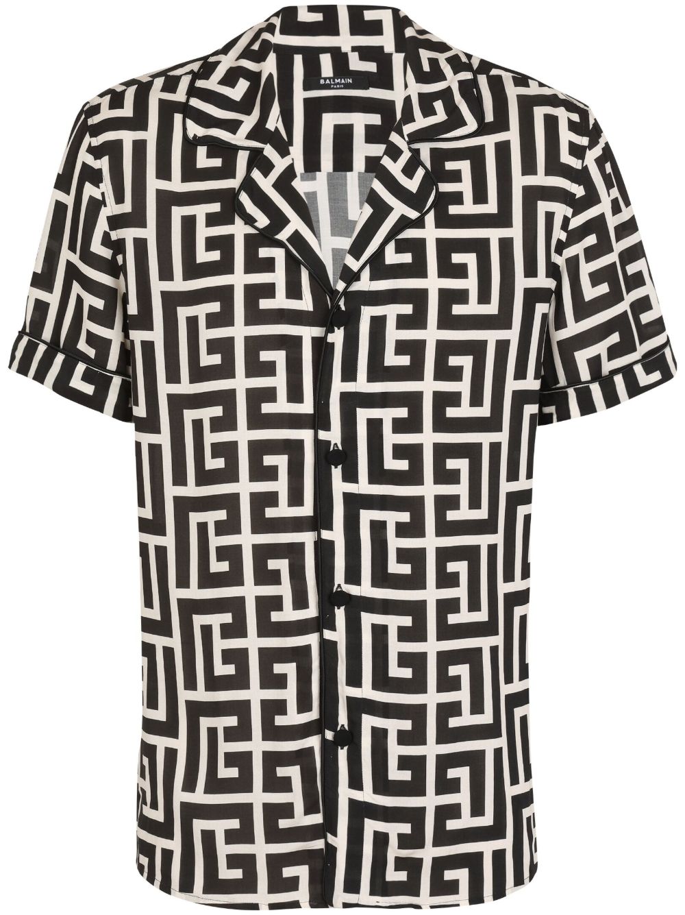 Short-Sleeve Geometric Black