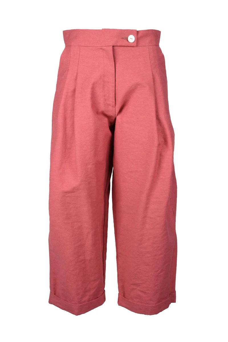 Cropped High Waist Trousers