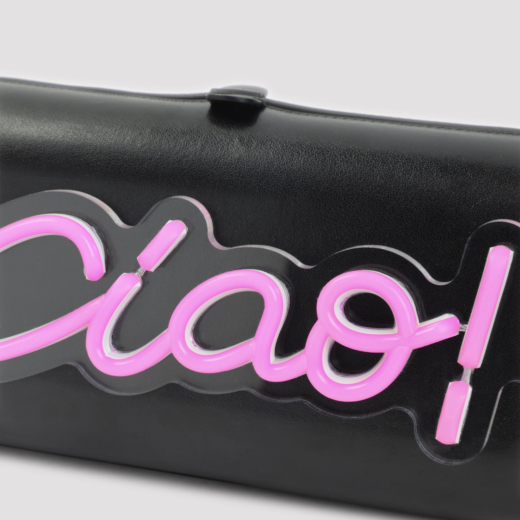 Black Polyurethane Shoulder Bag