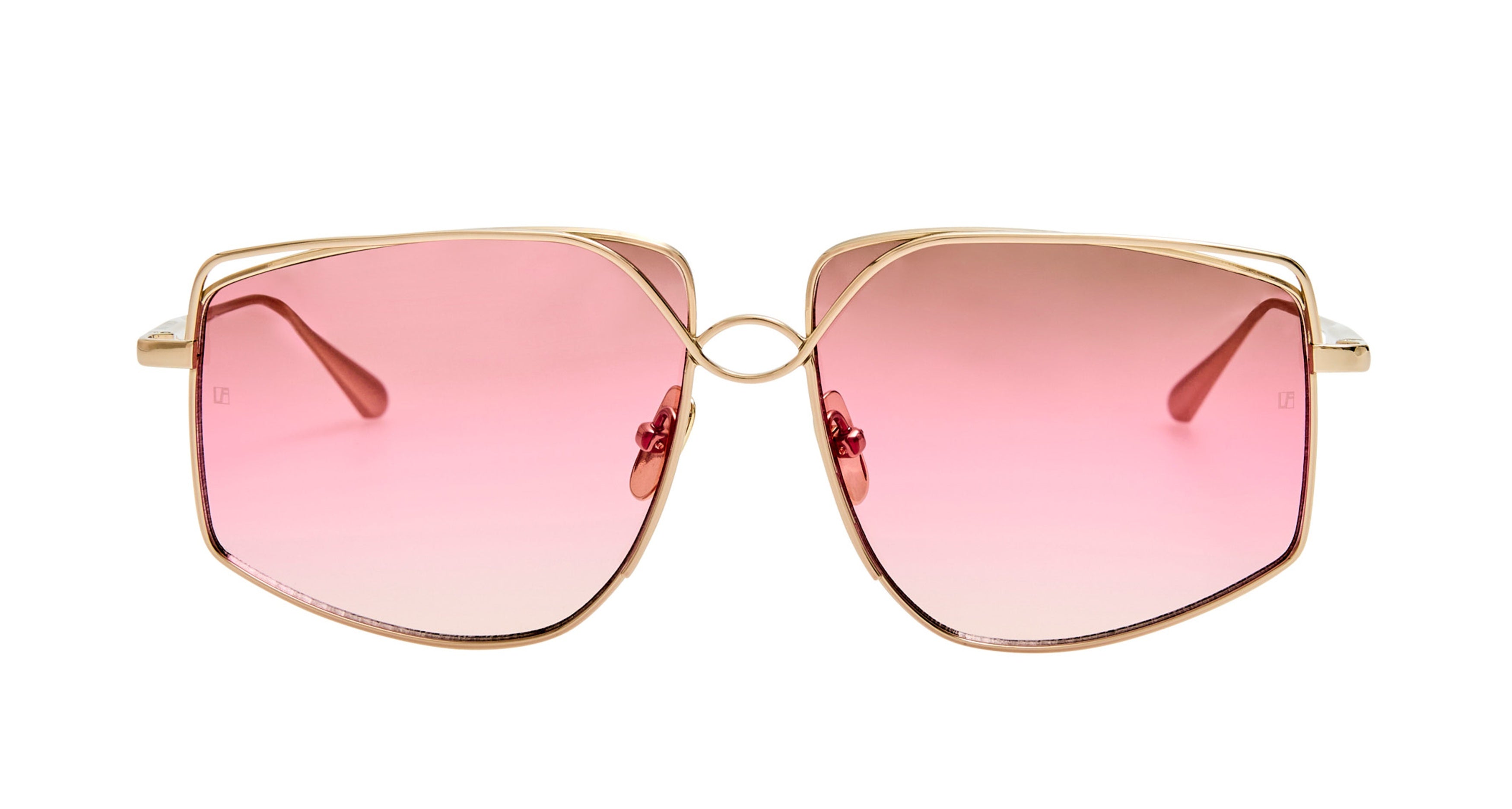 Lfl Geometric Oversized Sunglasses with Gold-tone Titanium Frame