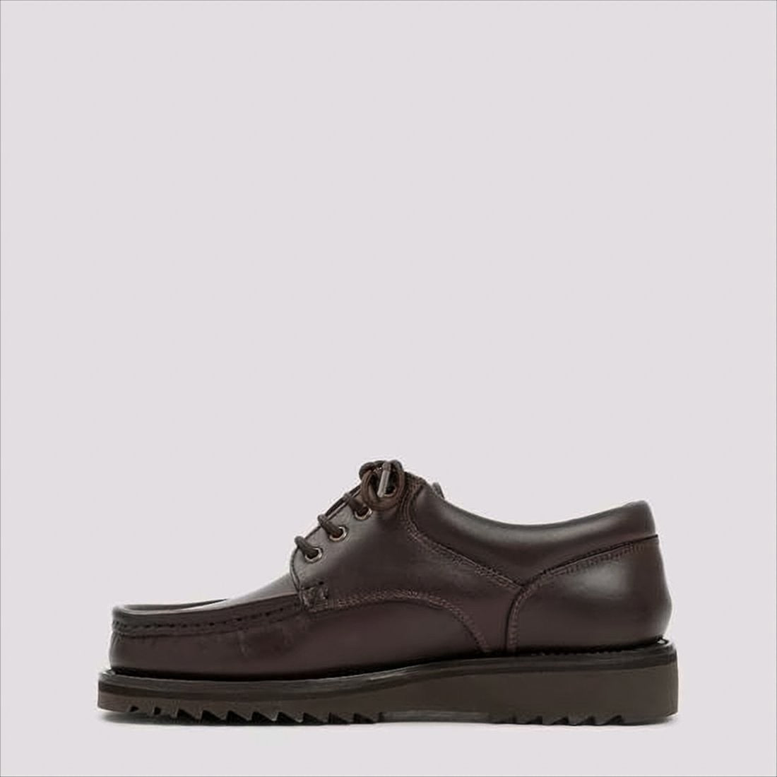 Brown Leather Lace-Up Dress Shoes