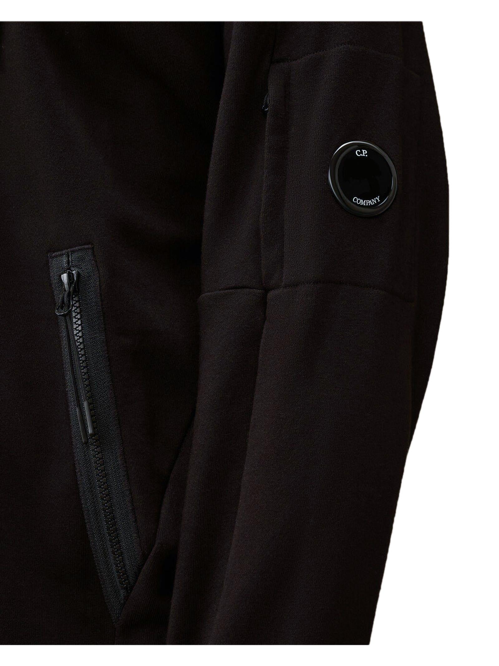 Black Zip-Up Hoodie With Zippered Pockets