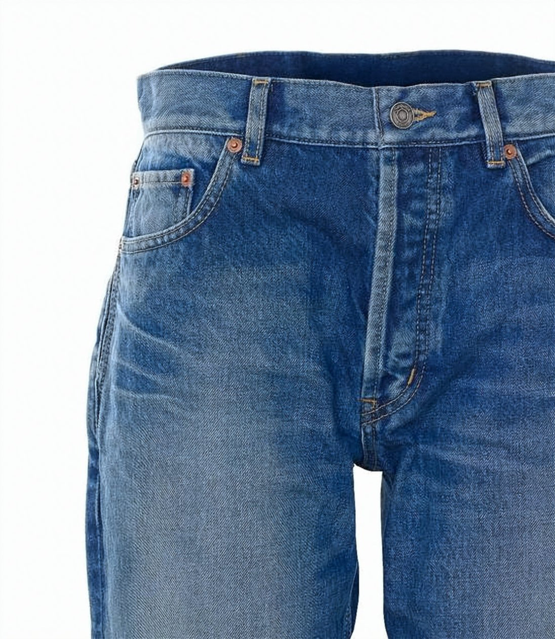 Straight-Leg Denim Pants with Mid-Rise Waist