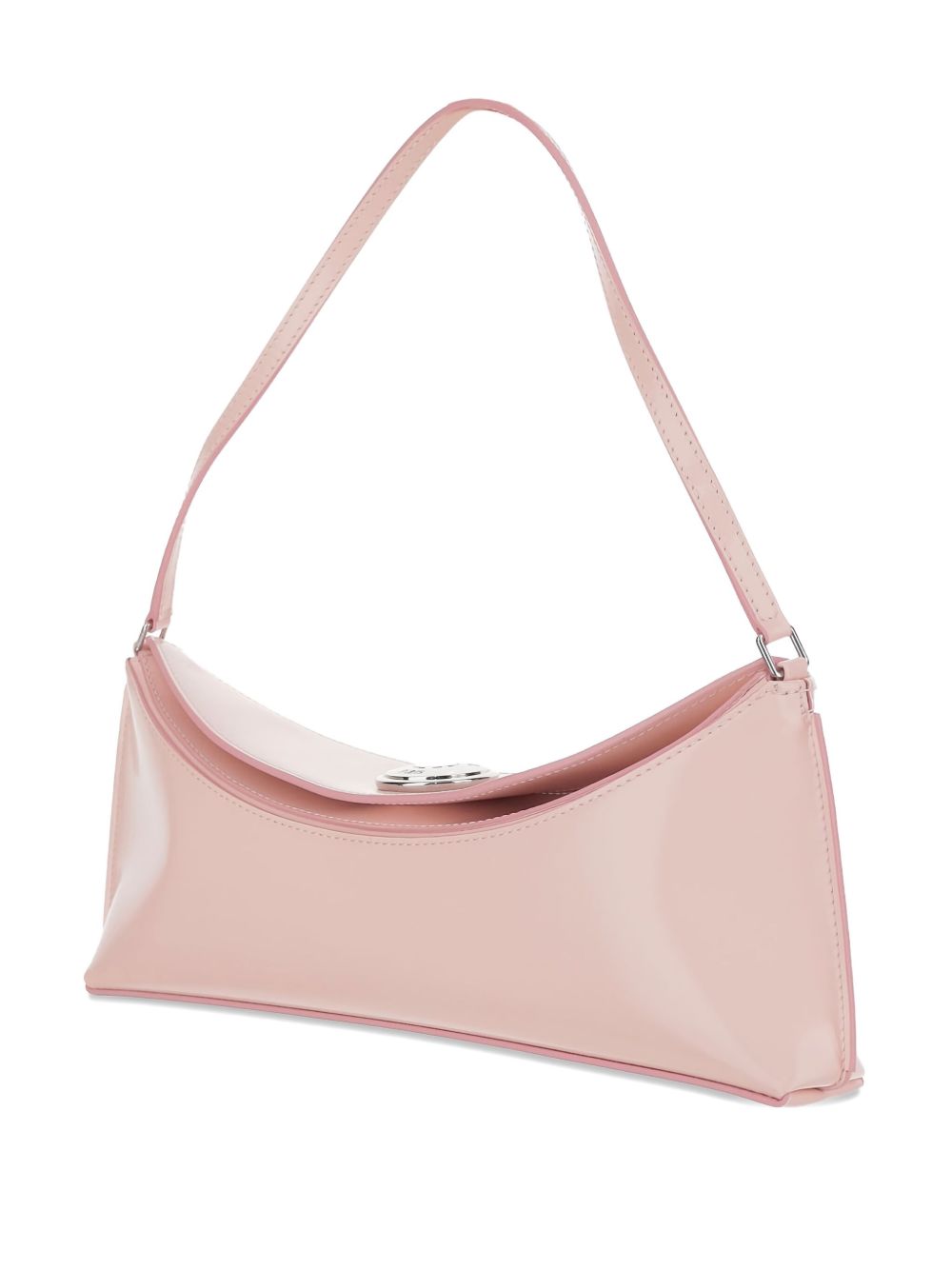 Elongated Pink Leather Handbag