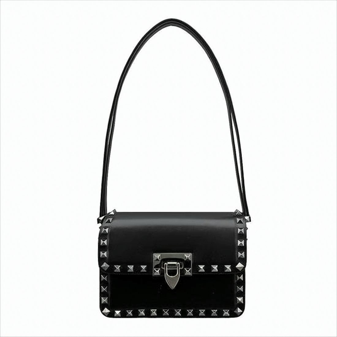 Rectangular Shoulder Bag with Pyramid Studs