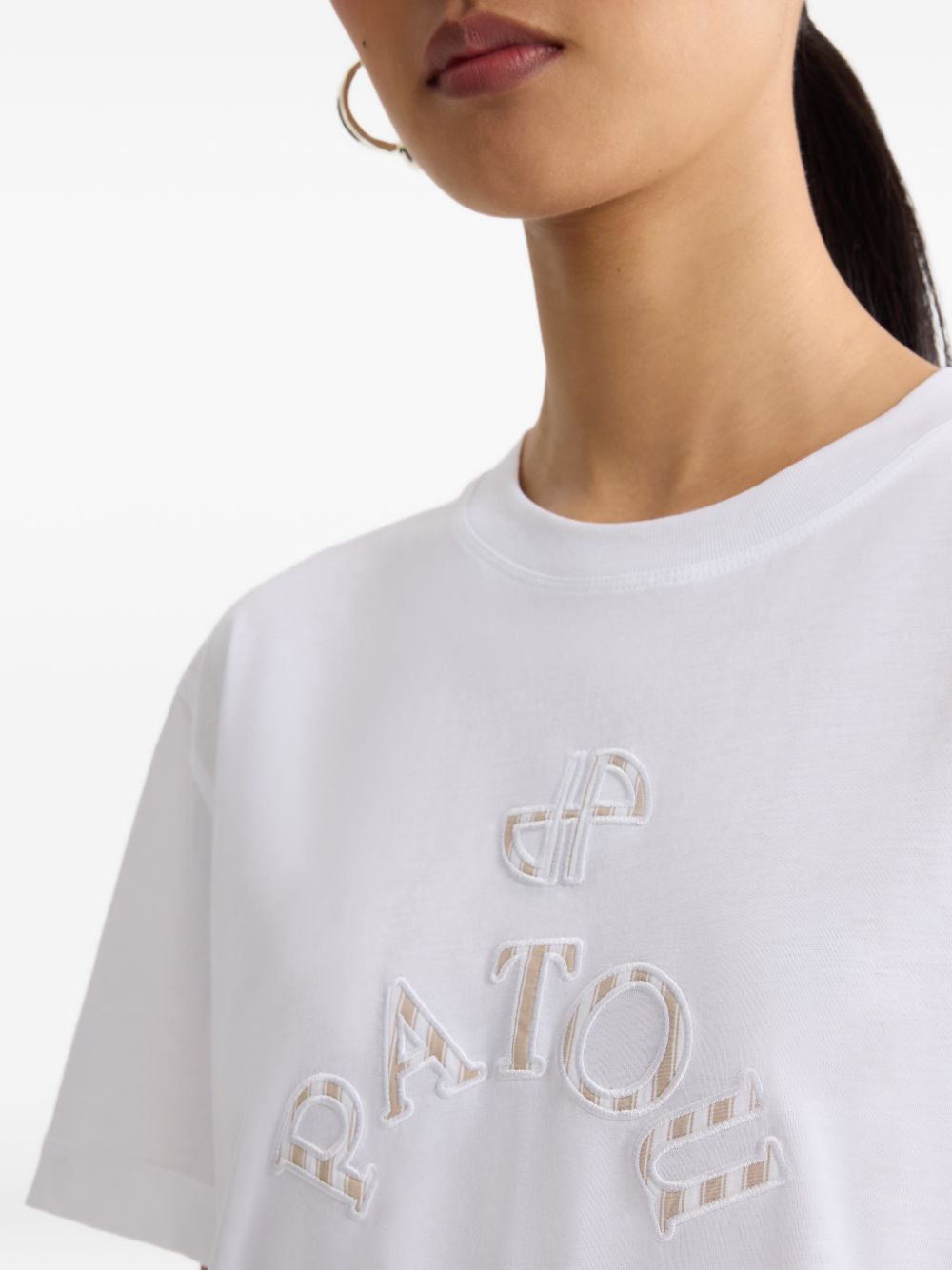 Logo Embroidered Crew Neck Top