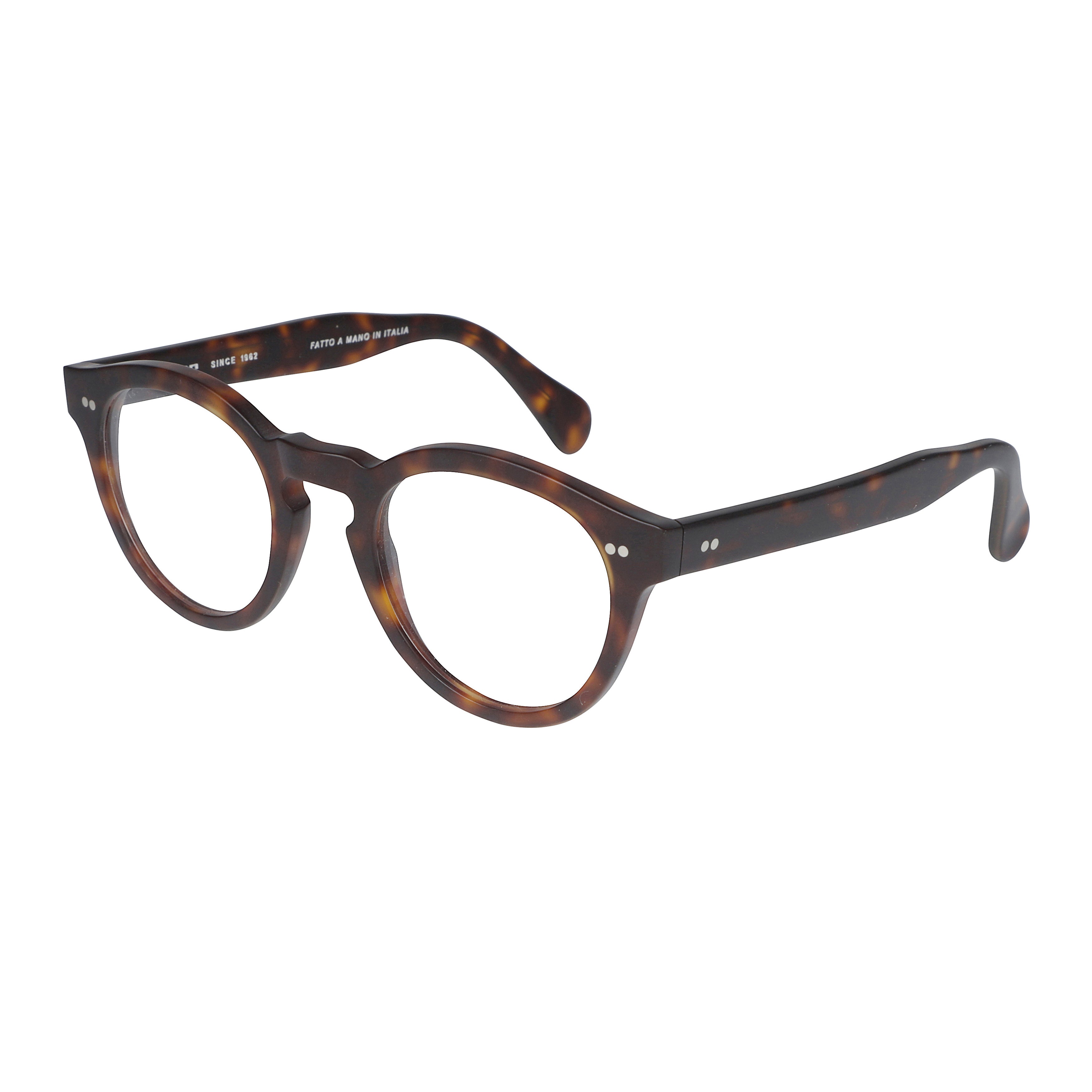 Tony-K Tortoiseshell Round Frame Eyeglasses with Metallic Rivet Details