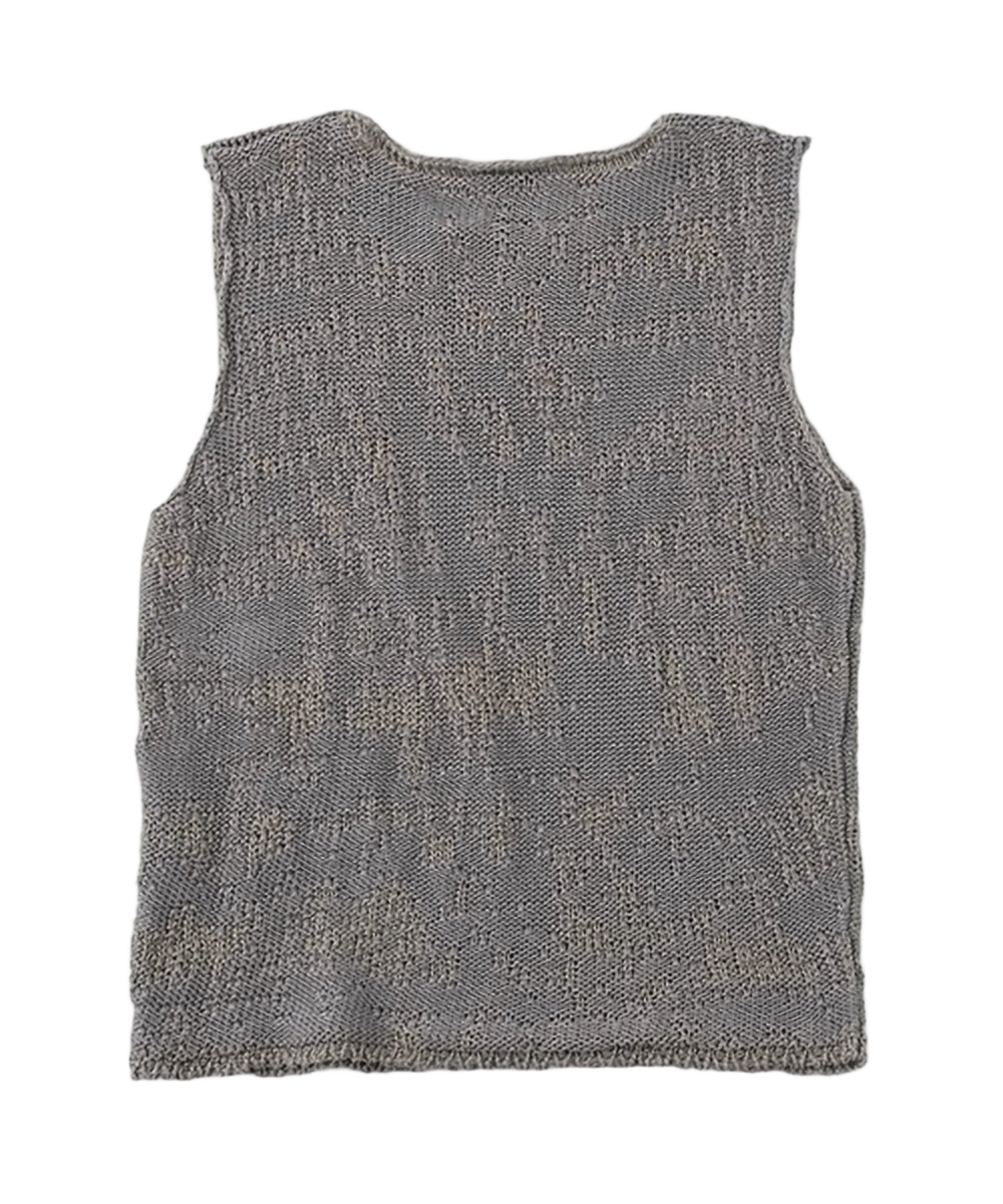 Textured Open-Weave Knit Vest