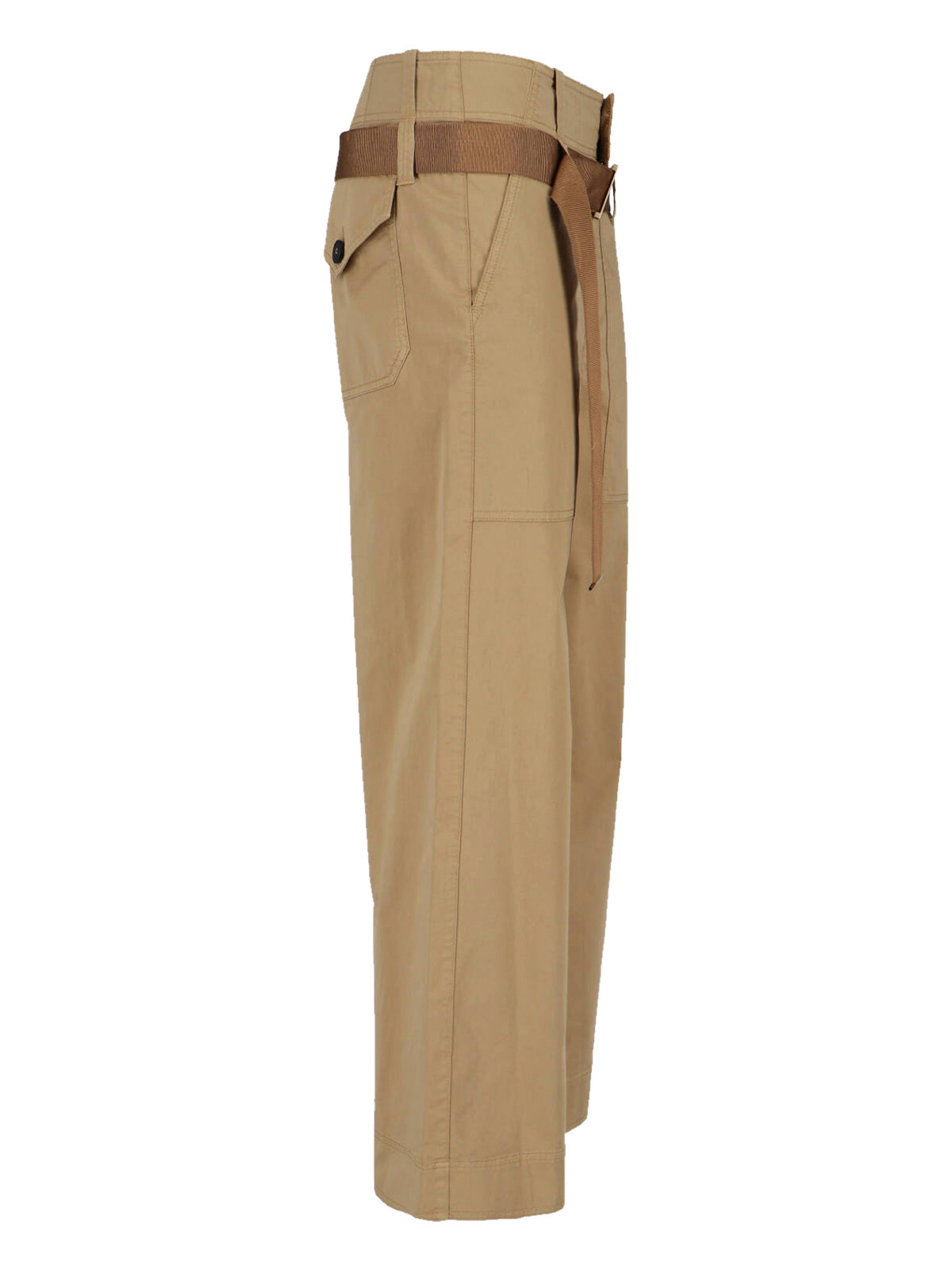 Brown Wide Leg Cotton Pants
