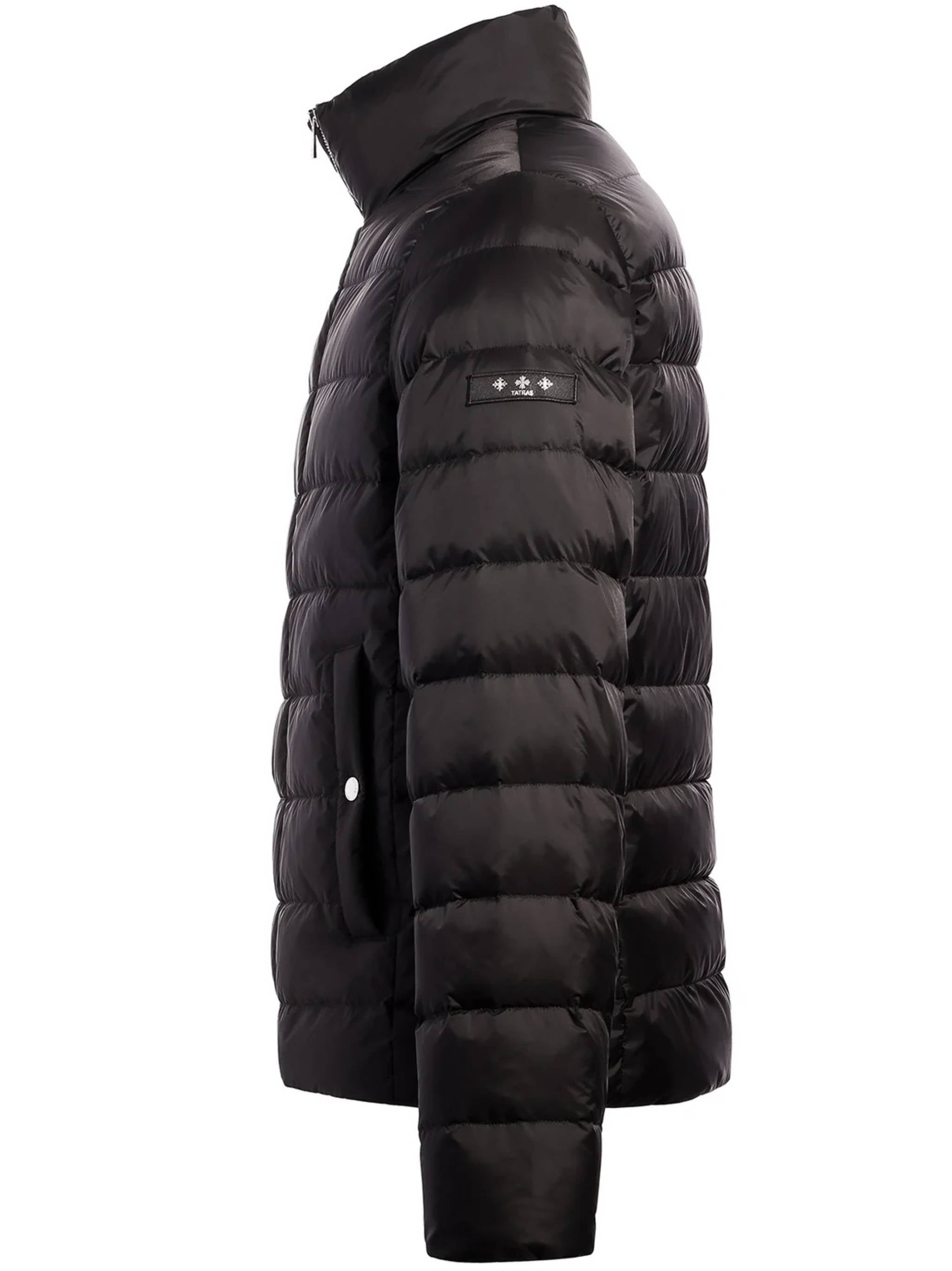 Black Atene Quilted Nylon Puffer Jacket