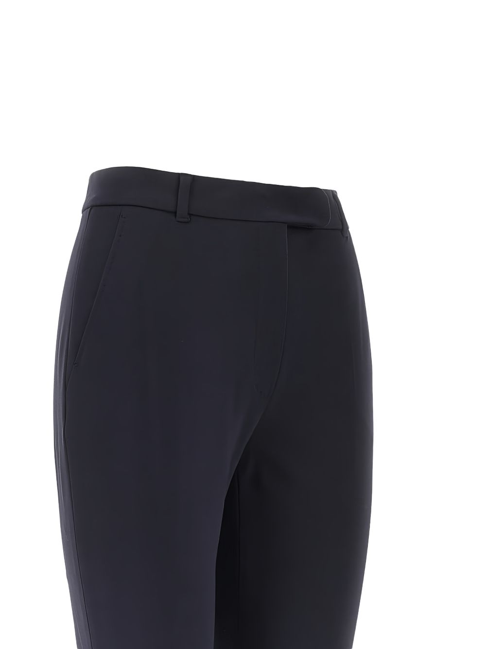 Navy Blue Slim Fit Pants with High Waist