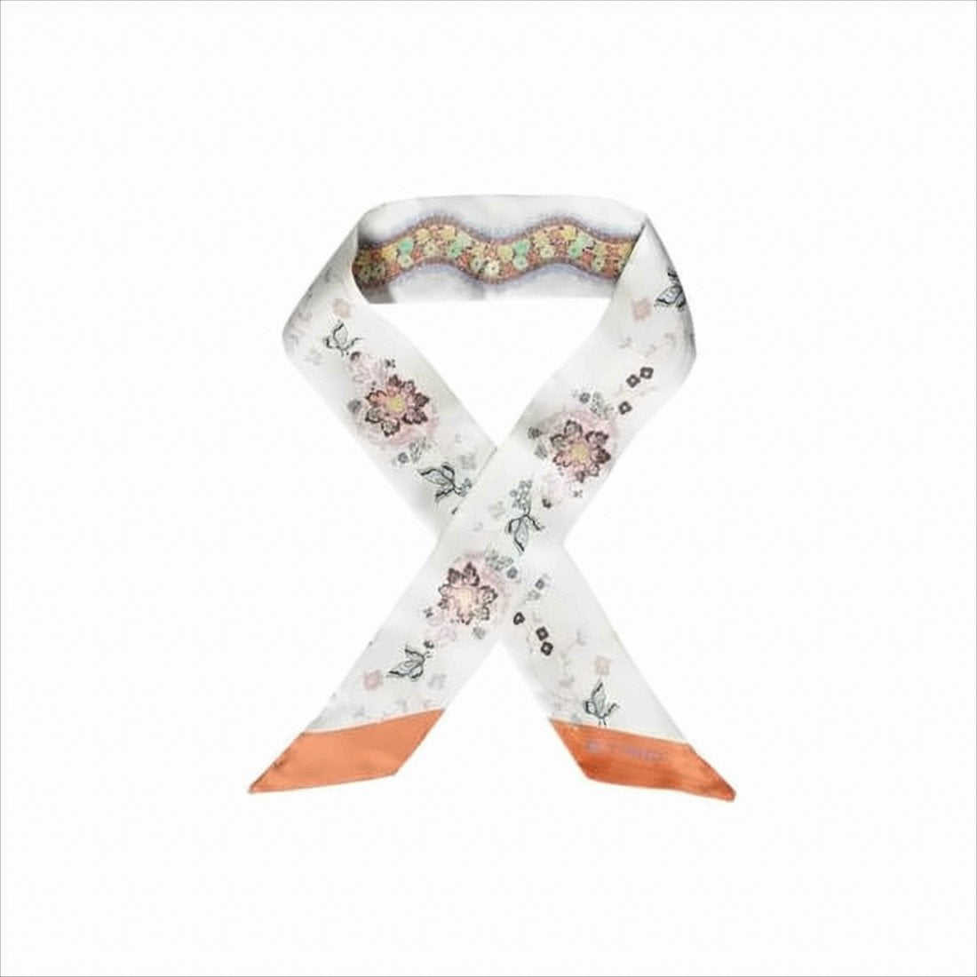 Delicate Silk Scarf with Floral Motifs