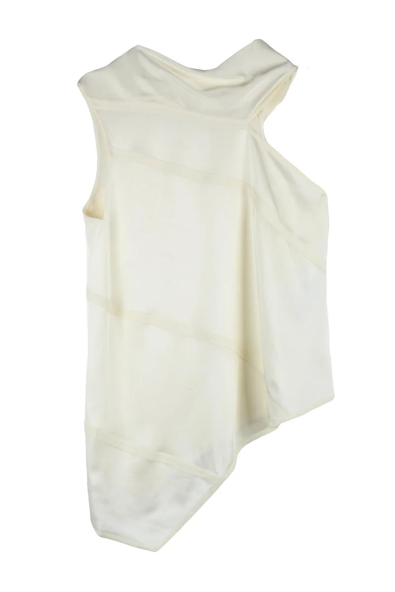 Acetate and Viscose Top - Cream