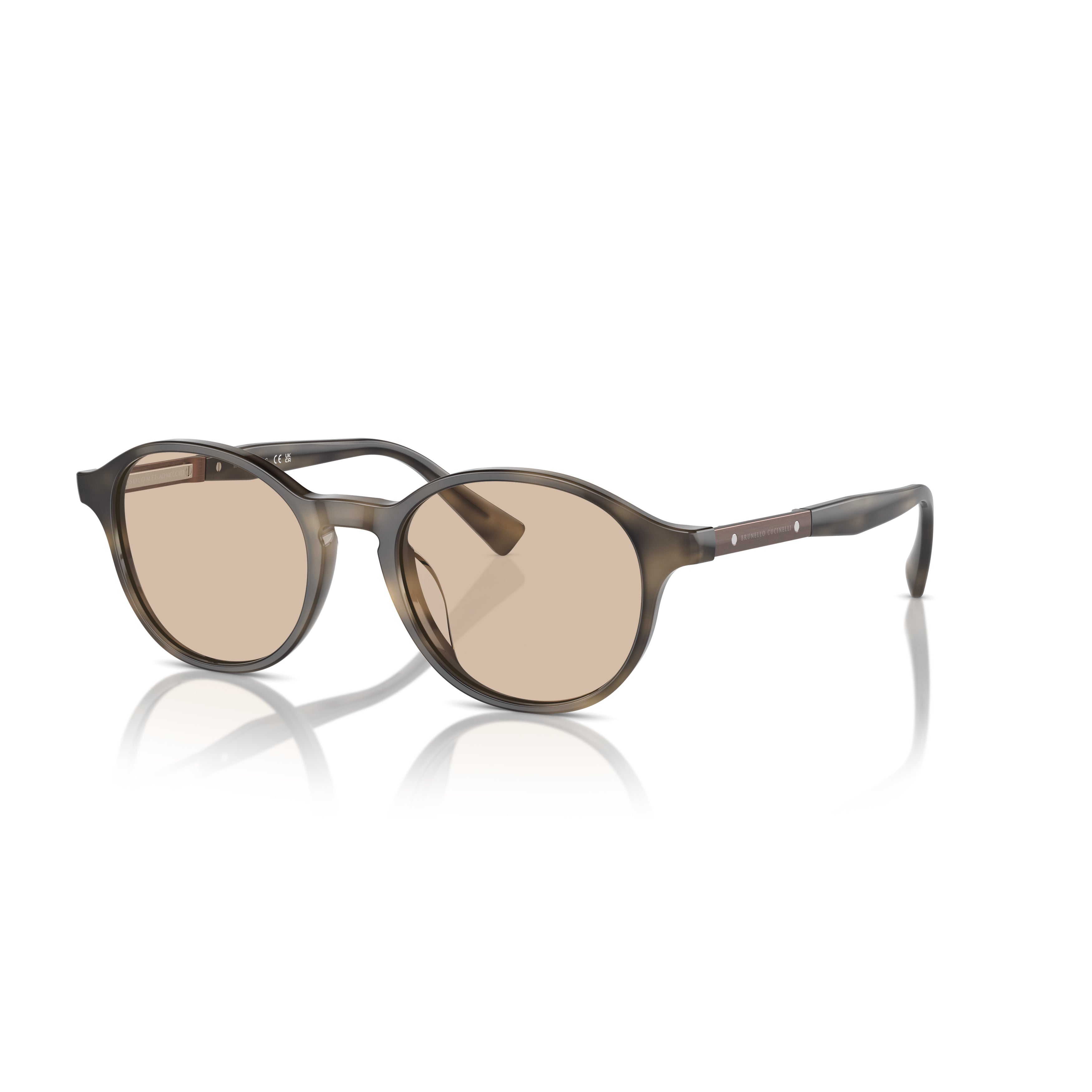 0bc3002 Rounded Acetate Sunglasses with Metallic Accents