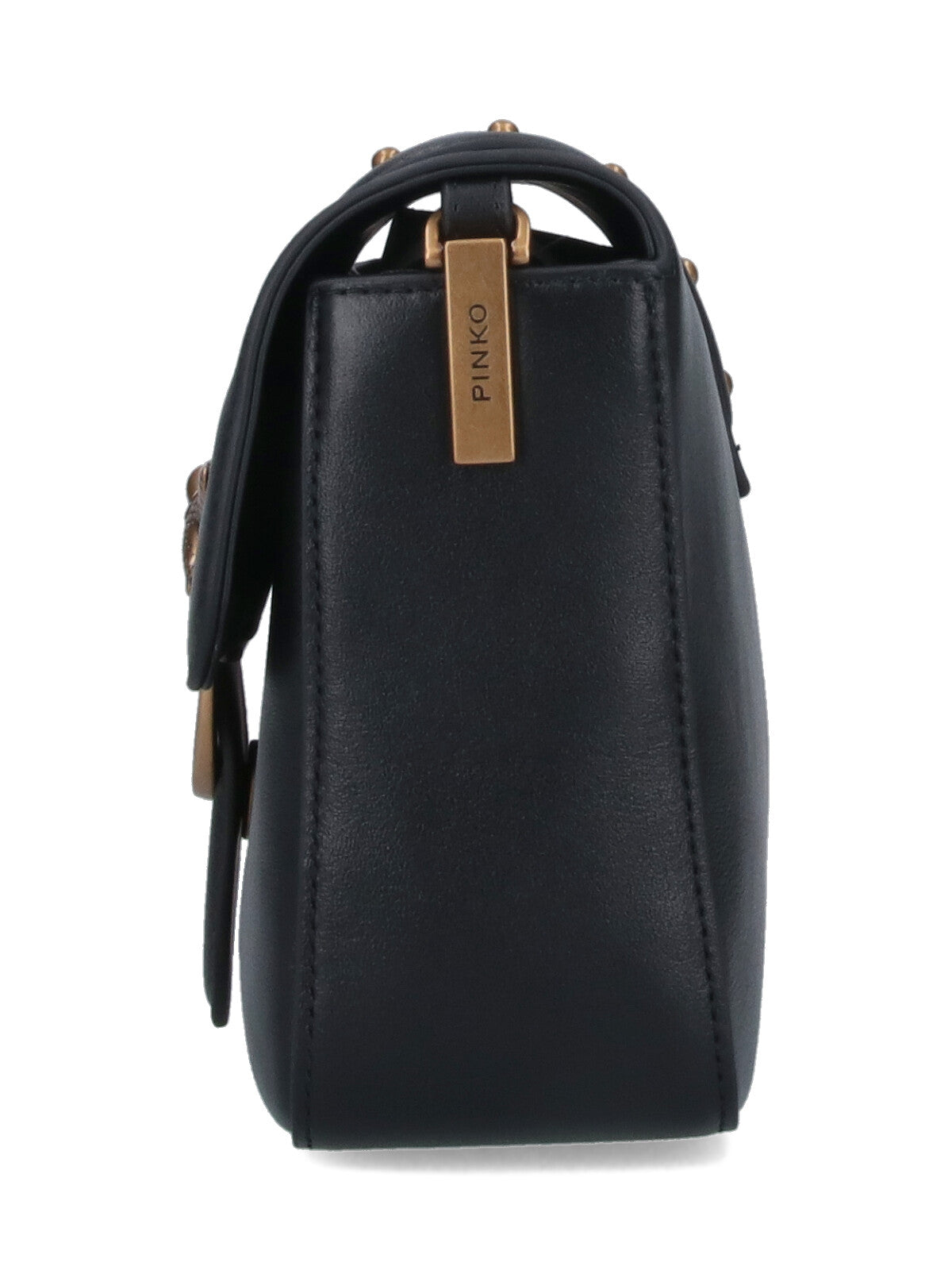 Rectangular Structured Black Bag With Detachable Shoulder Strap