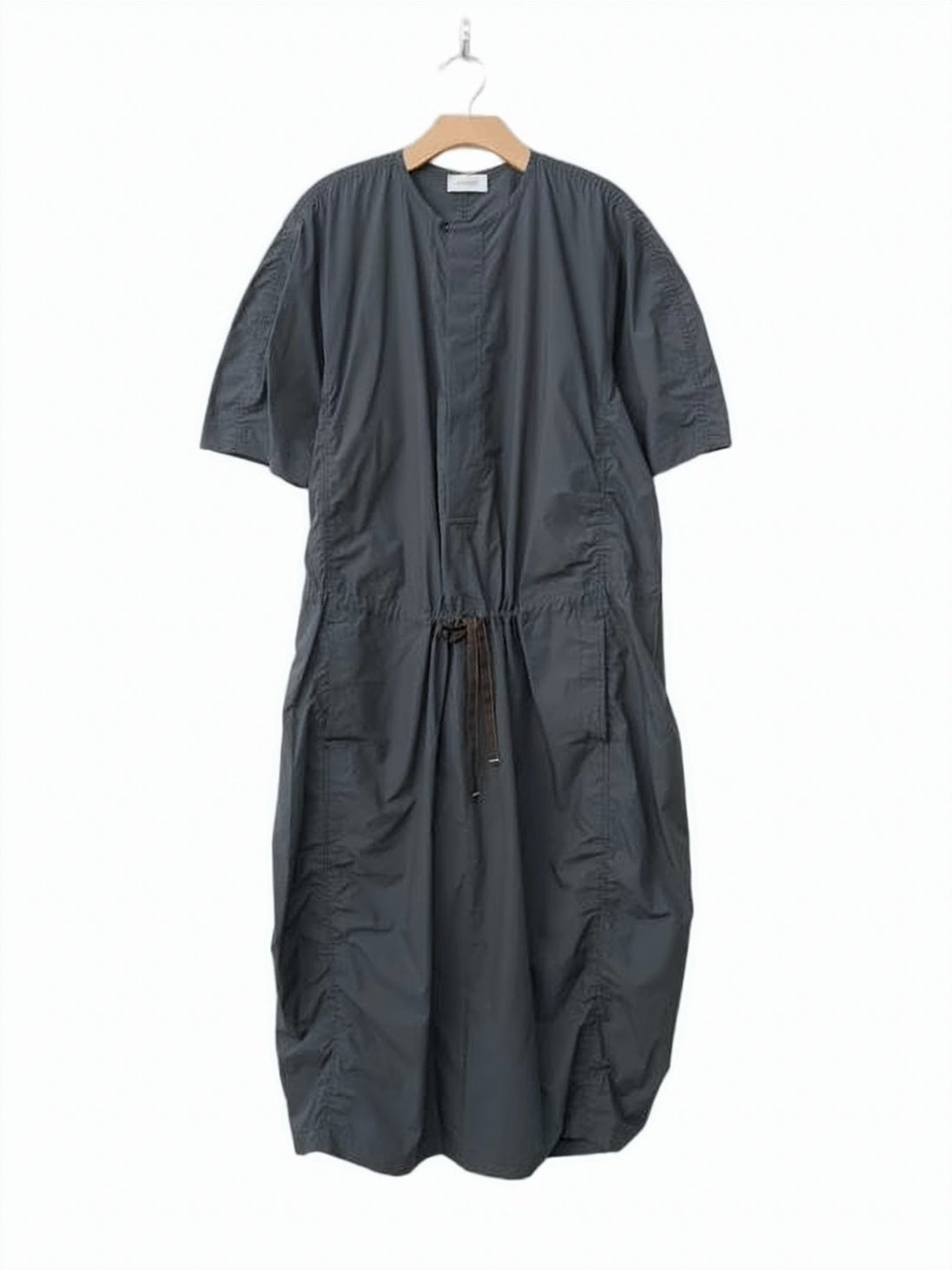 Black Midi Dress with Adjustable Drawstring Waist