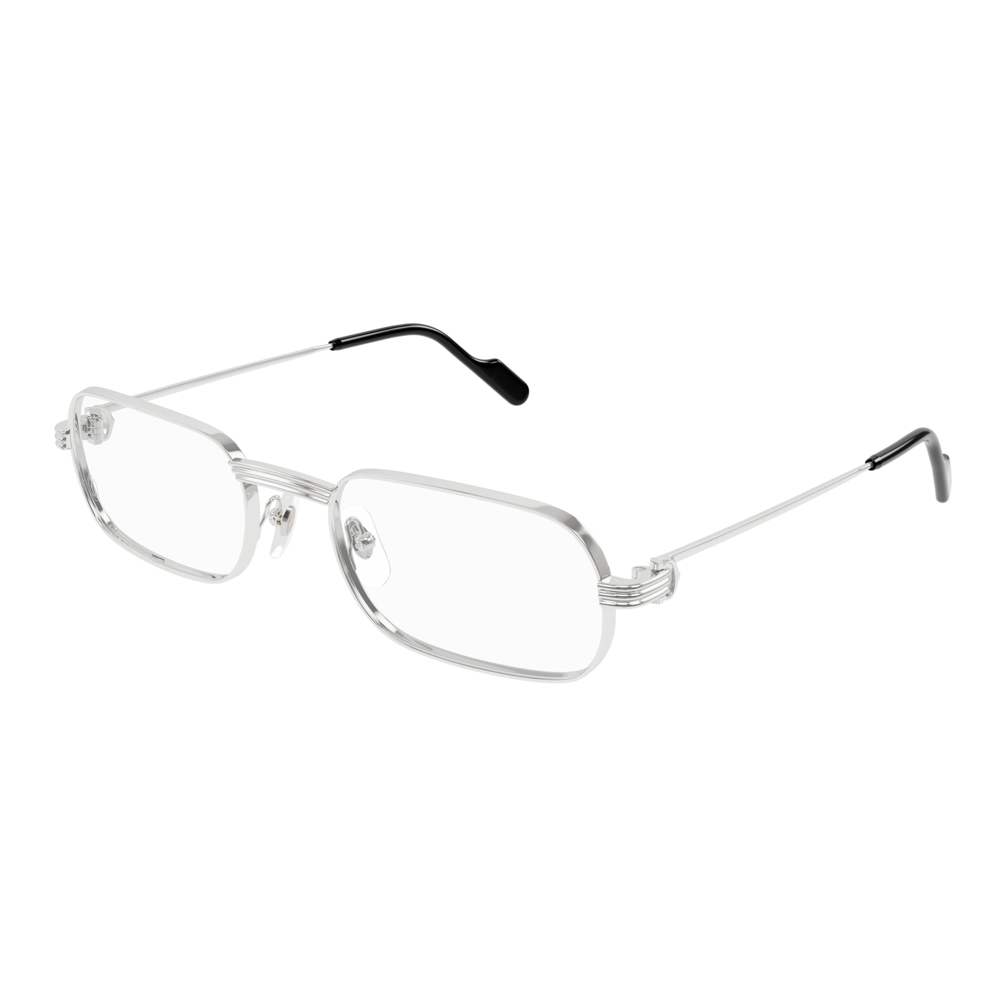 Ct0556o Polished Silver Rectangular Eyeglasses