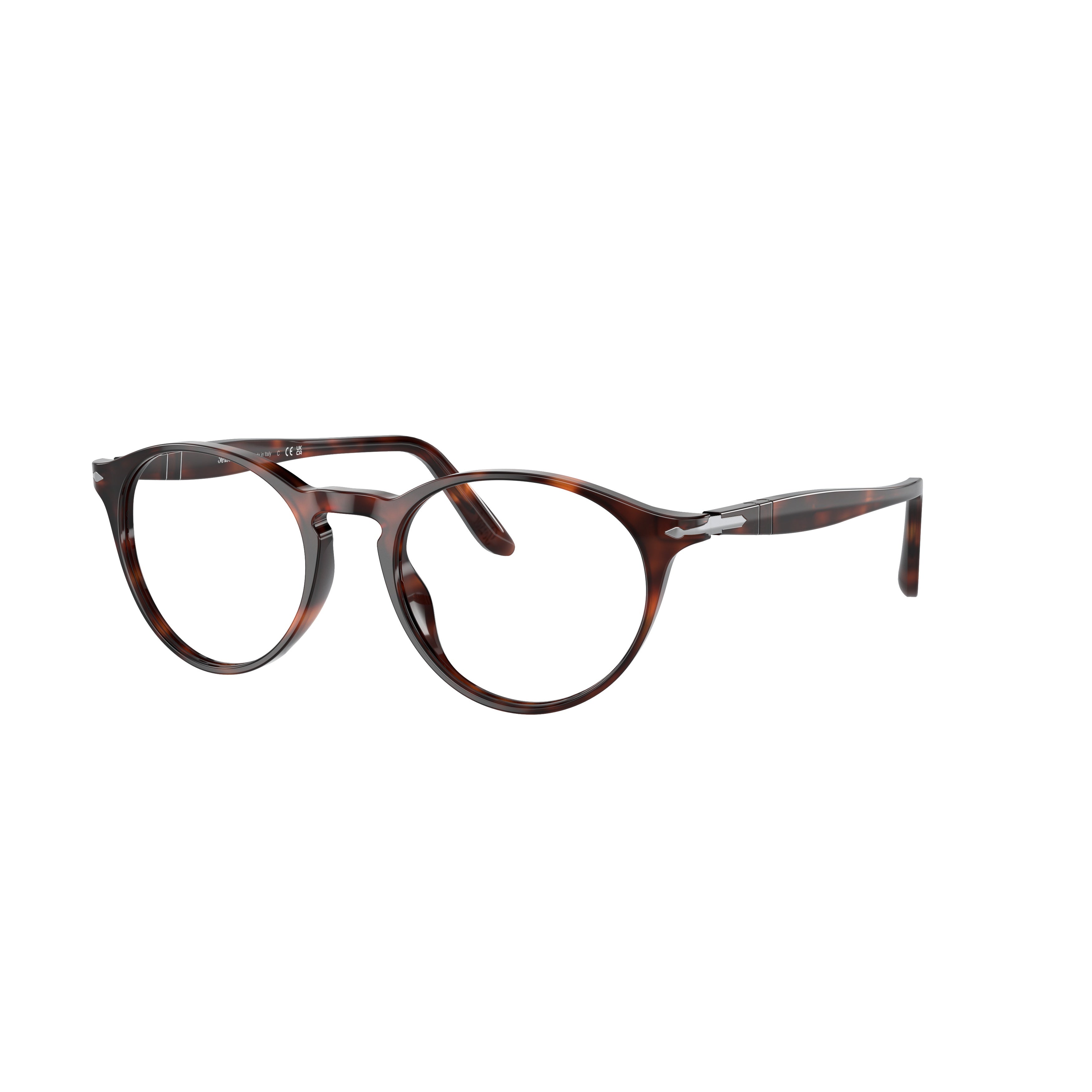 0po3092v Round Acetate Eyeglasses with Tortoiseshell Pattern