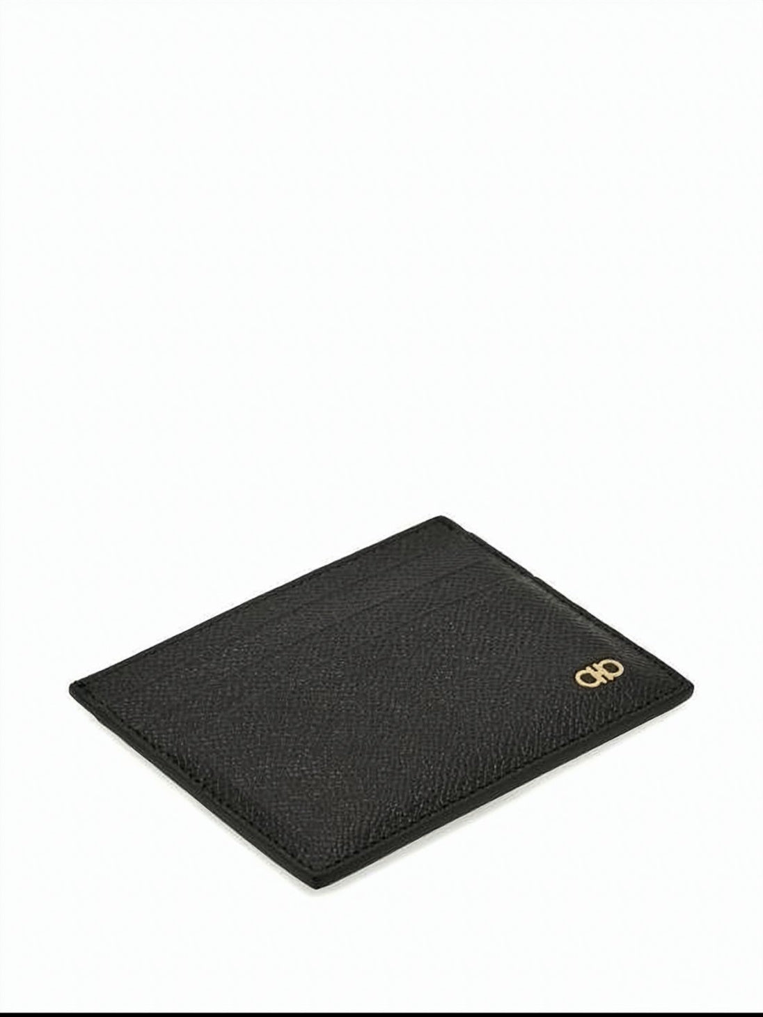 Calf Leather Card Wallet With Metallic Logo Accent