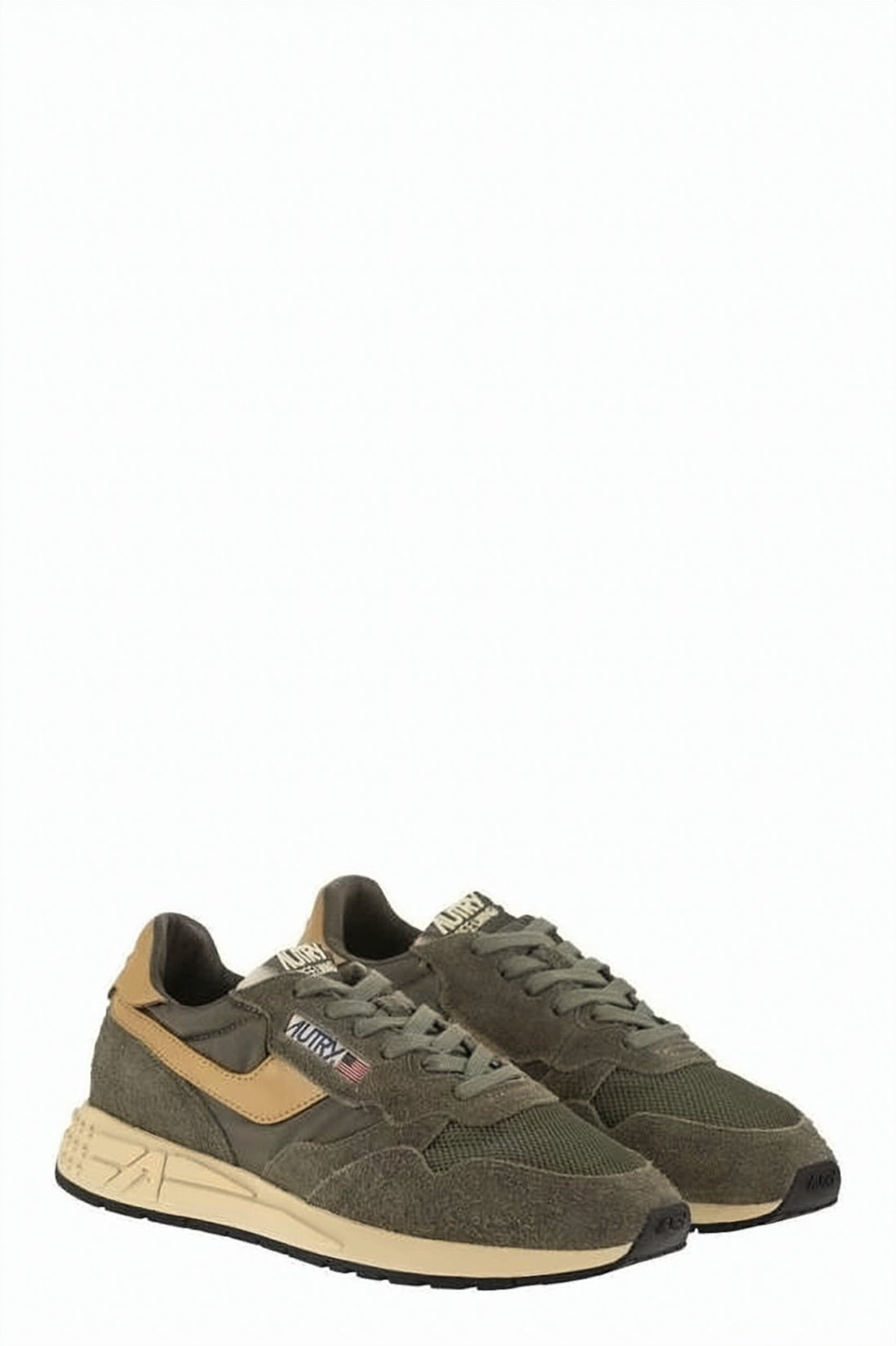 Layered Low-Top Sneakers in Suede