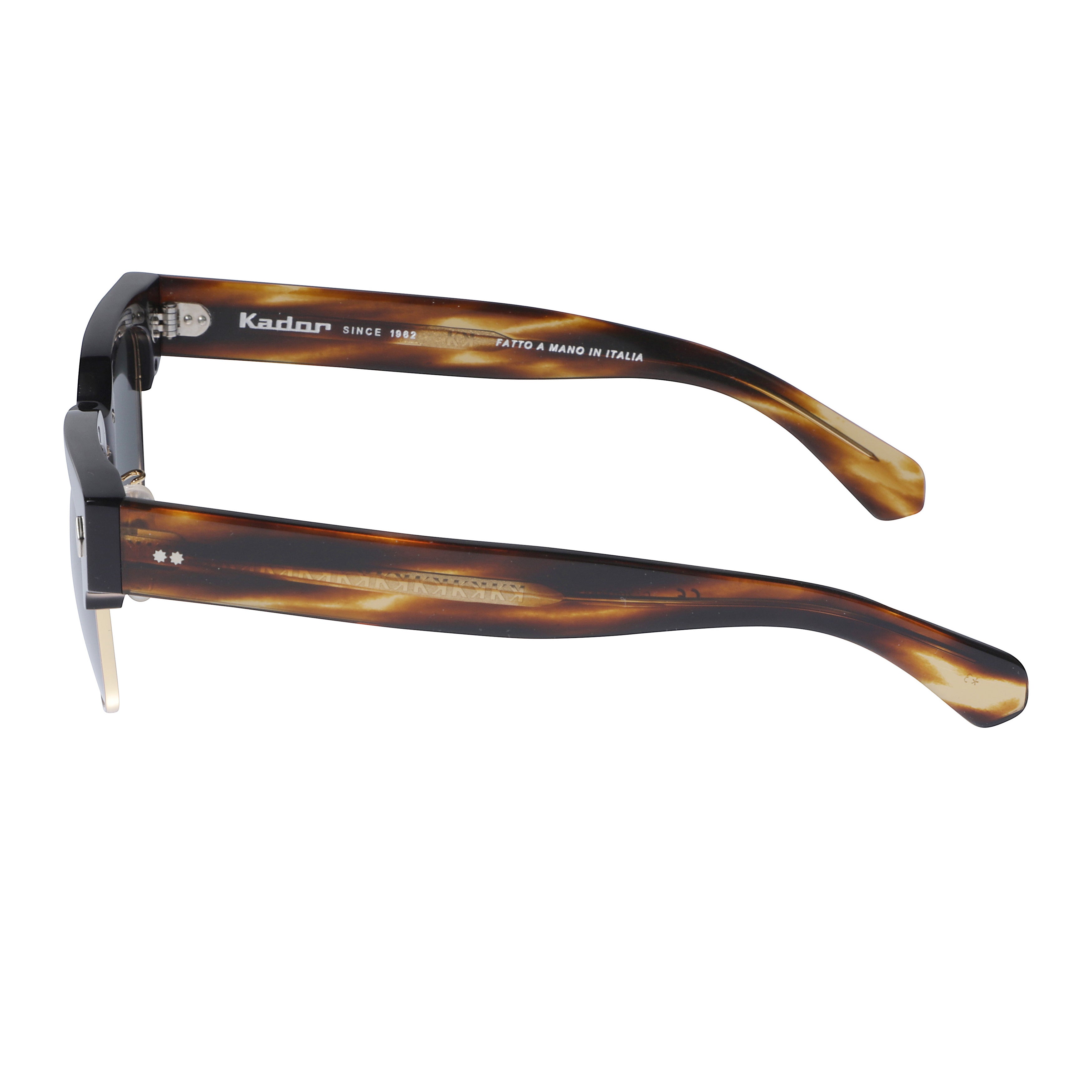 Tobako Cm Bold Square-Frame Tortoiseshell Sunglasses with Metallic Accents