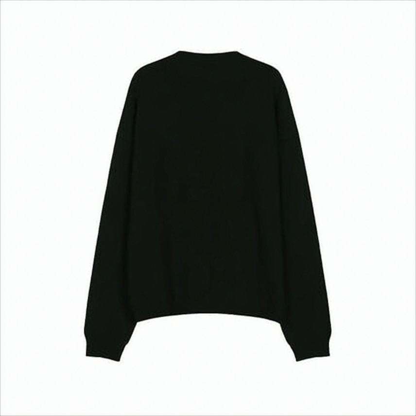 Black Sweater with Bold Heart Graphic