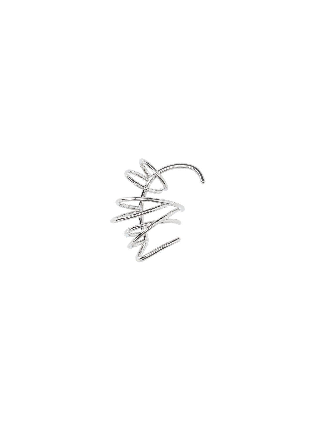 "Orbit" Ear Cuff In Silver-Plated Brass, Spiral Design.