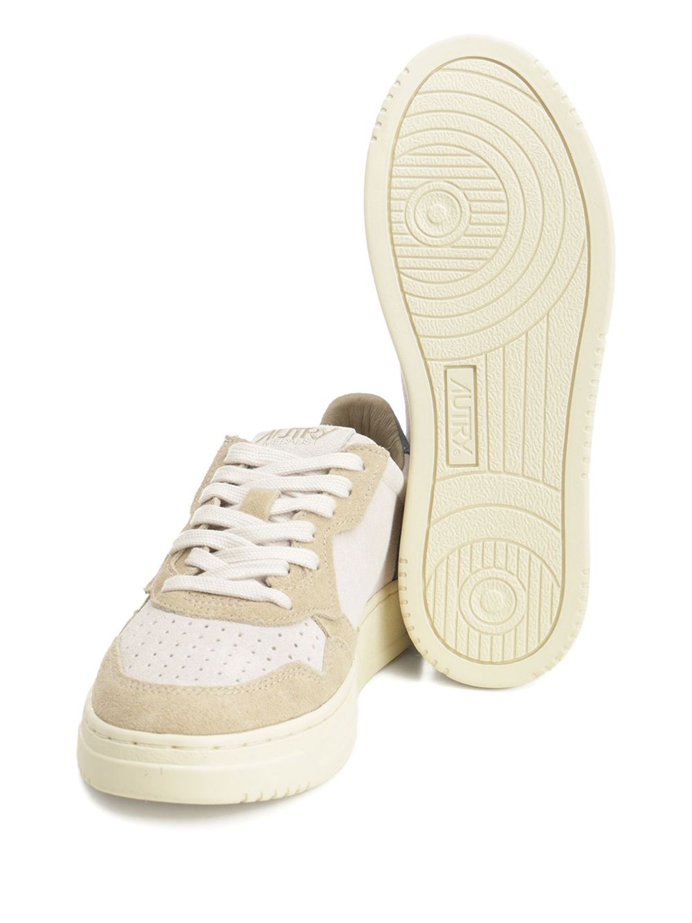 Low-Top Sneakers with Blue Panel Accents