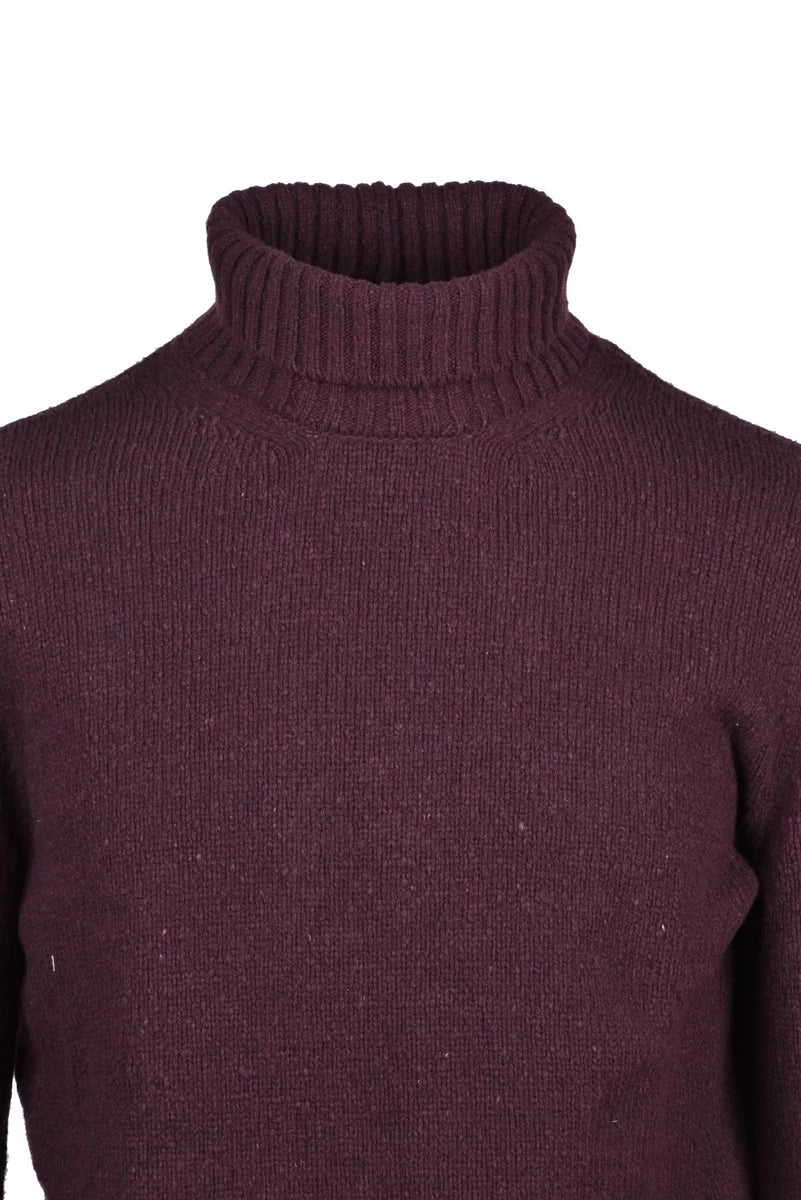 High Neck Sweater in Wool - Red