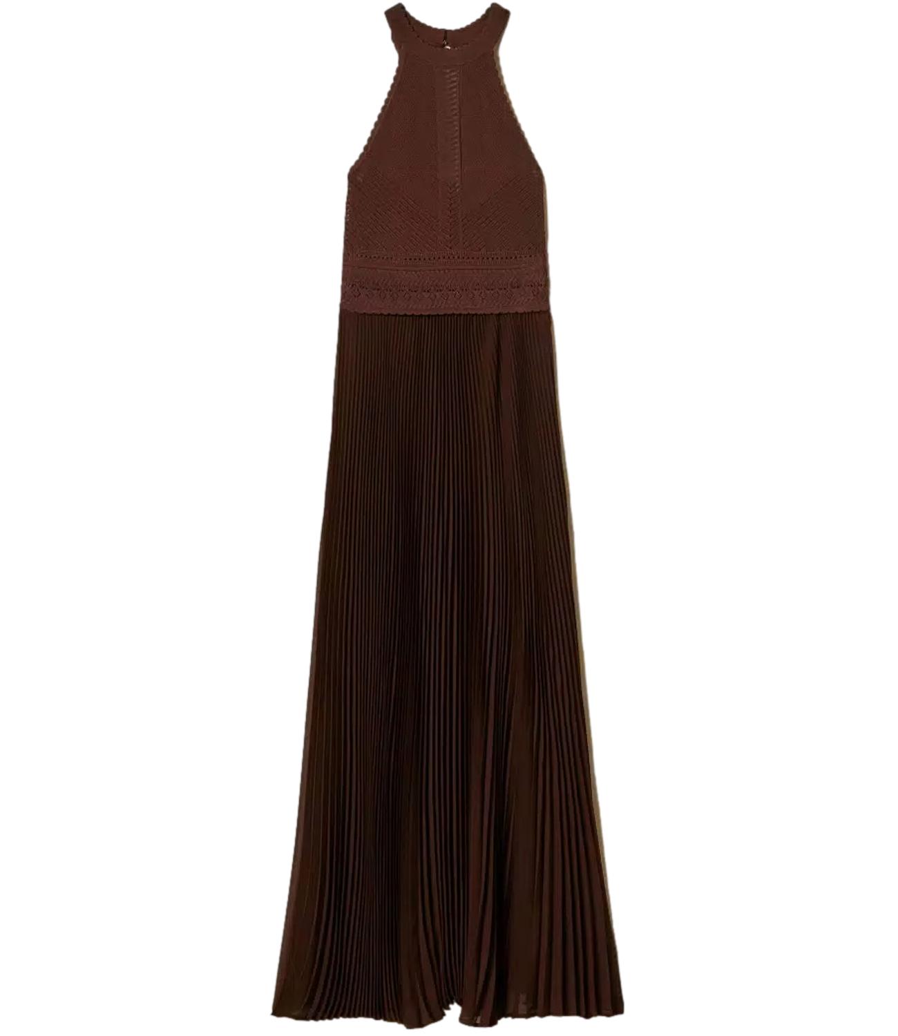 Textured Bodice Sleeveless Maxi Dress