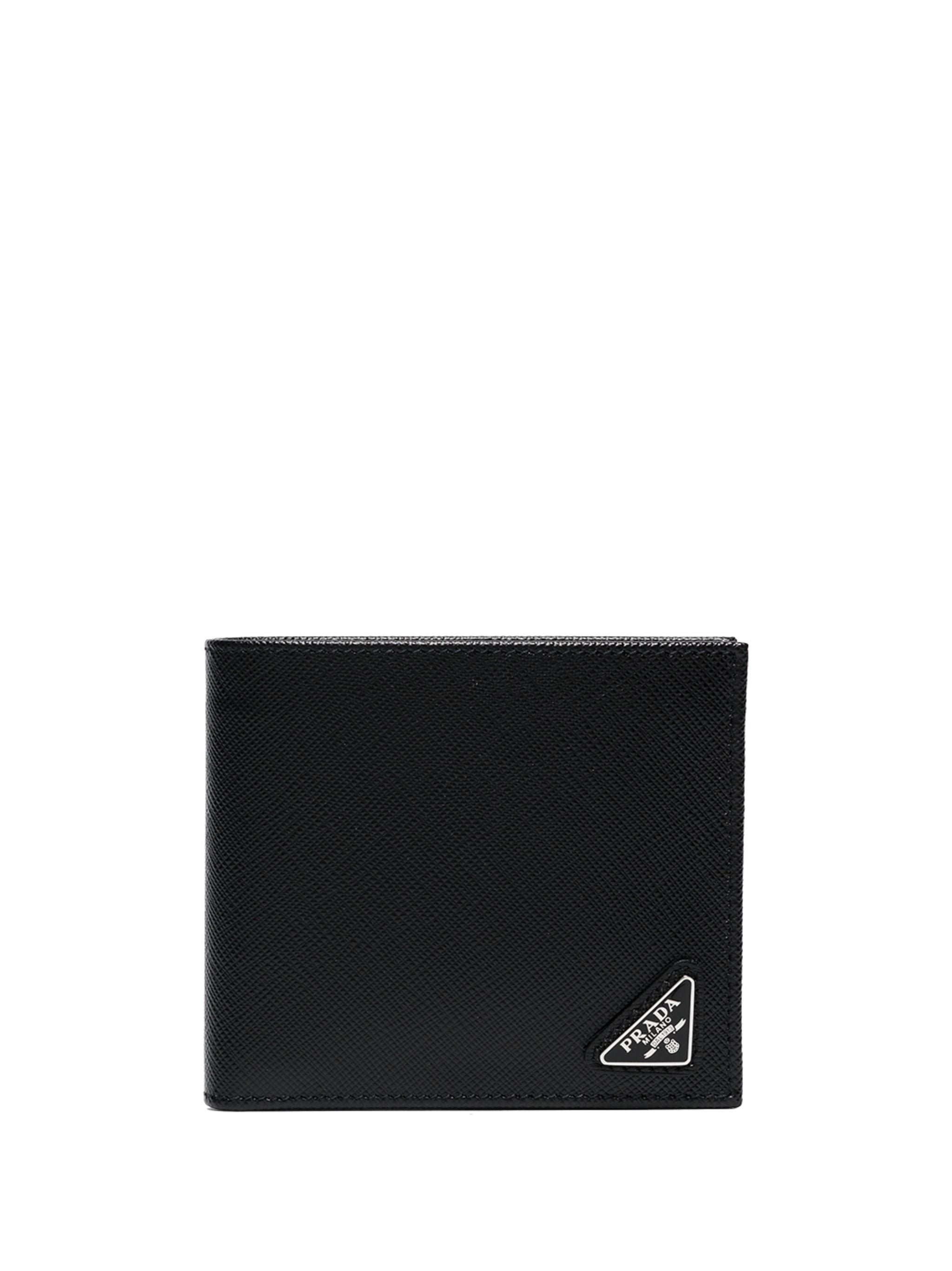 Black Portafoglio Saffiano Leather Bill Wallet