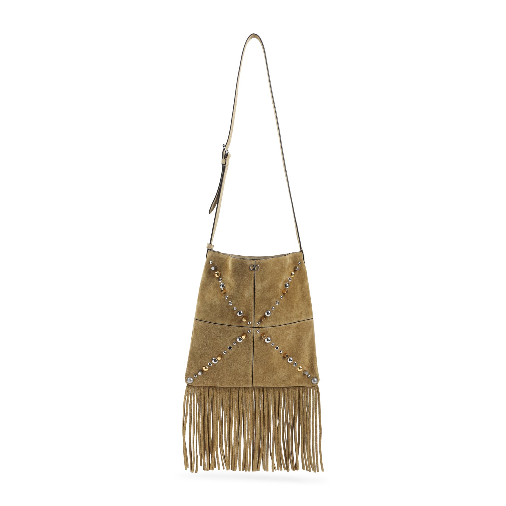 Suede Leather Shoulder Bag with Fringe