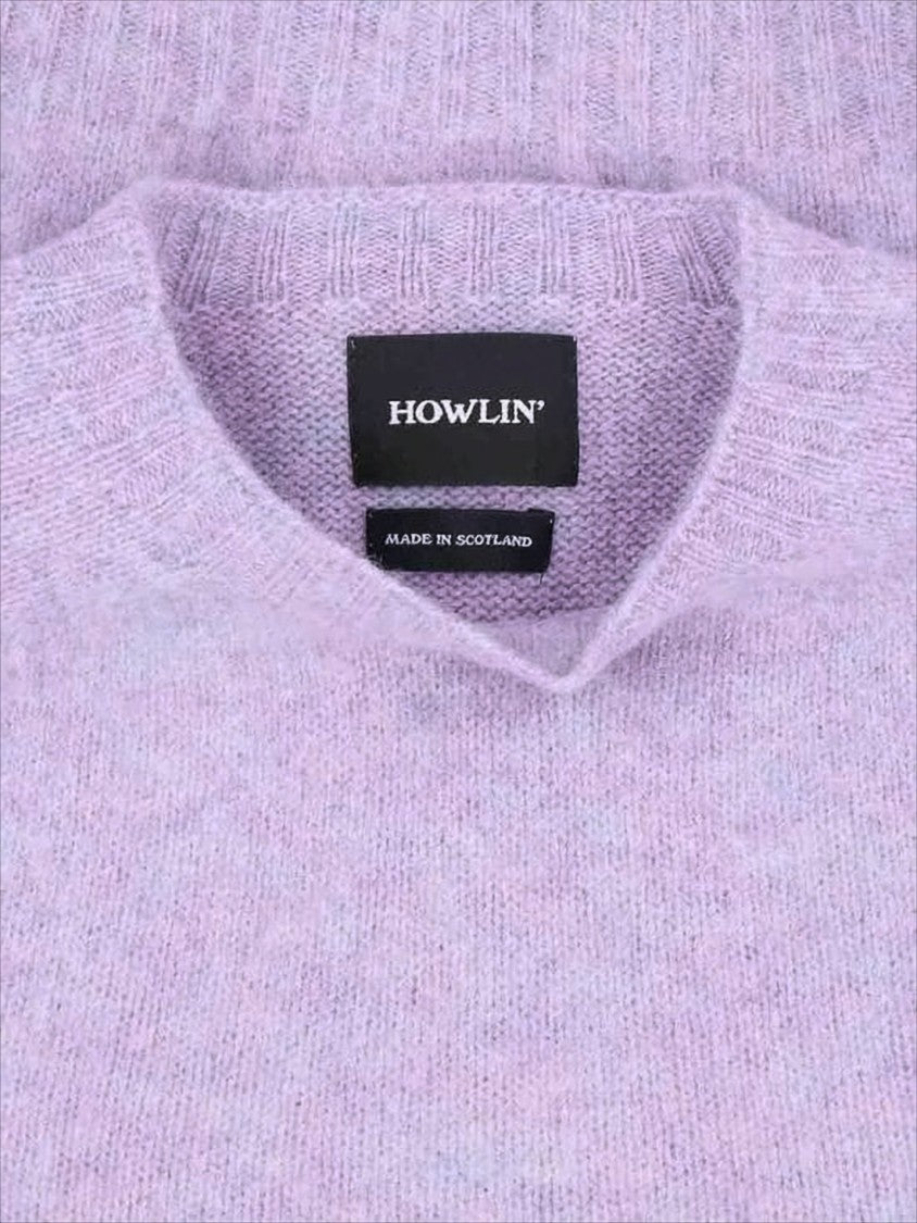 Heathered Lavender Wool Sweater with Relaxed Fit